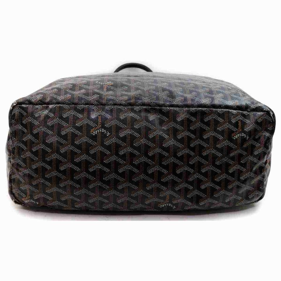 Goyard - Fourre-tout St Louis à chevrons avec pochette 860089 en toile enduite noire en vente 2