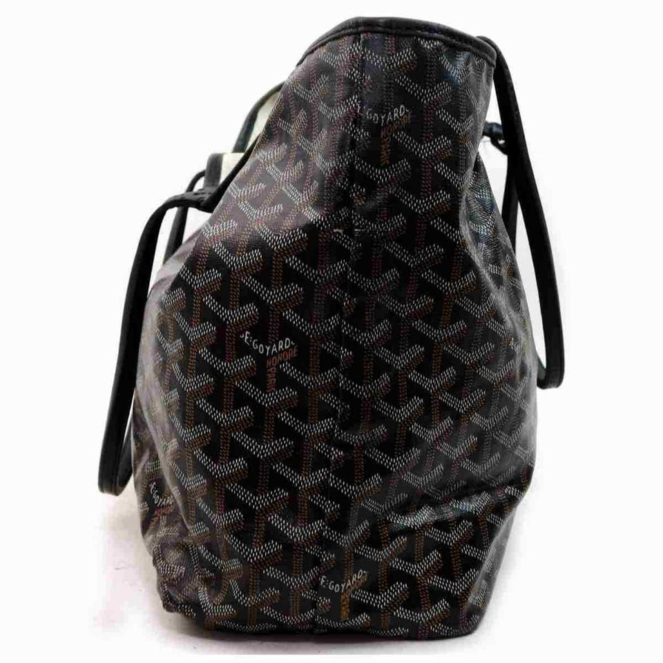 Goyard Chevron St Louis with Pouch 860089 Black Coated Canvas Tote For Sale 1