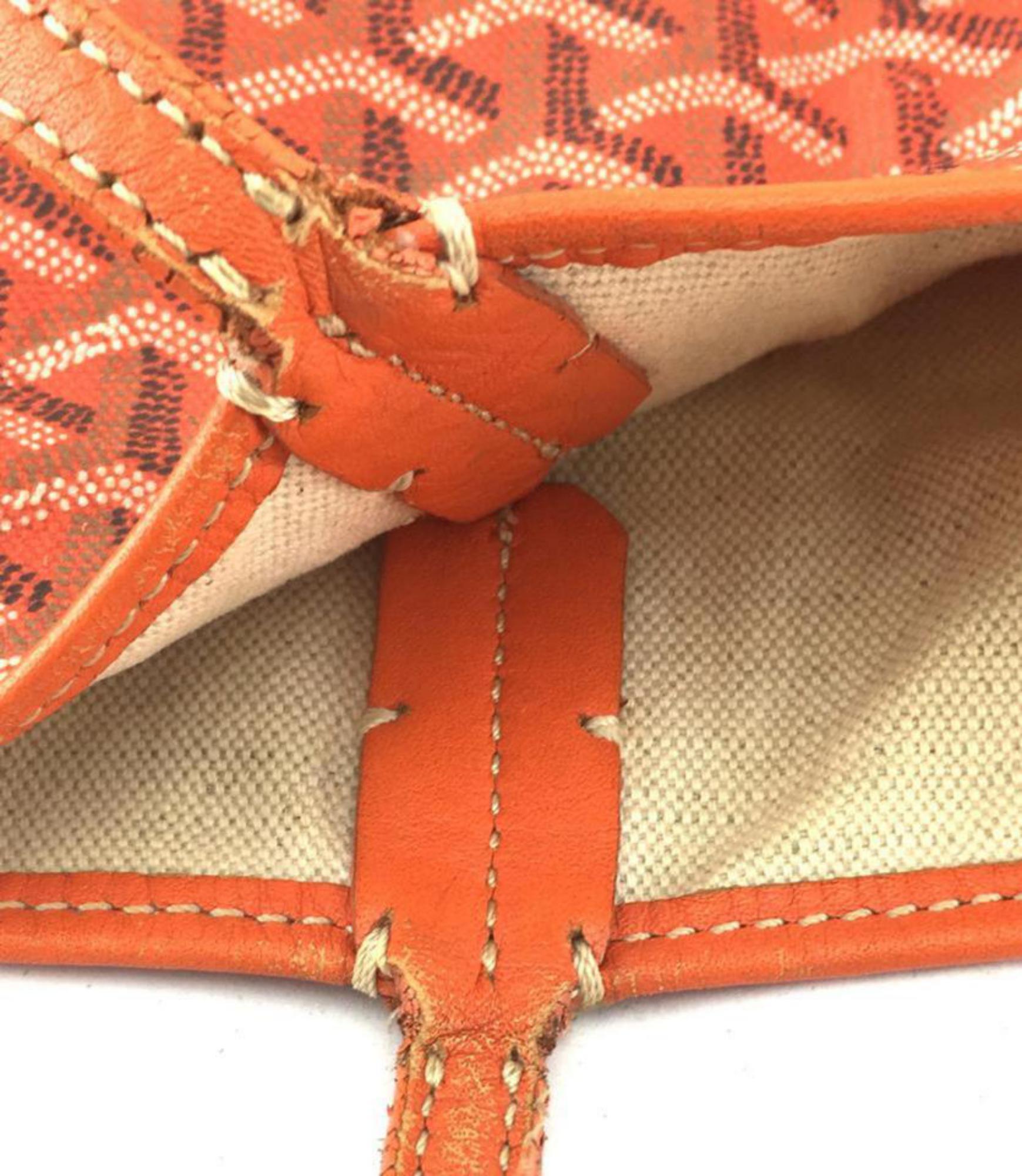 Goyard Chevron St. Louis with Pouch 867994 Orange Coated Canvas Tote For Sale 1