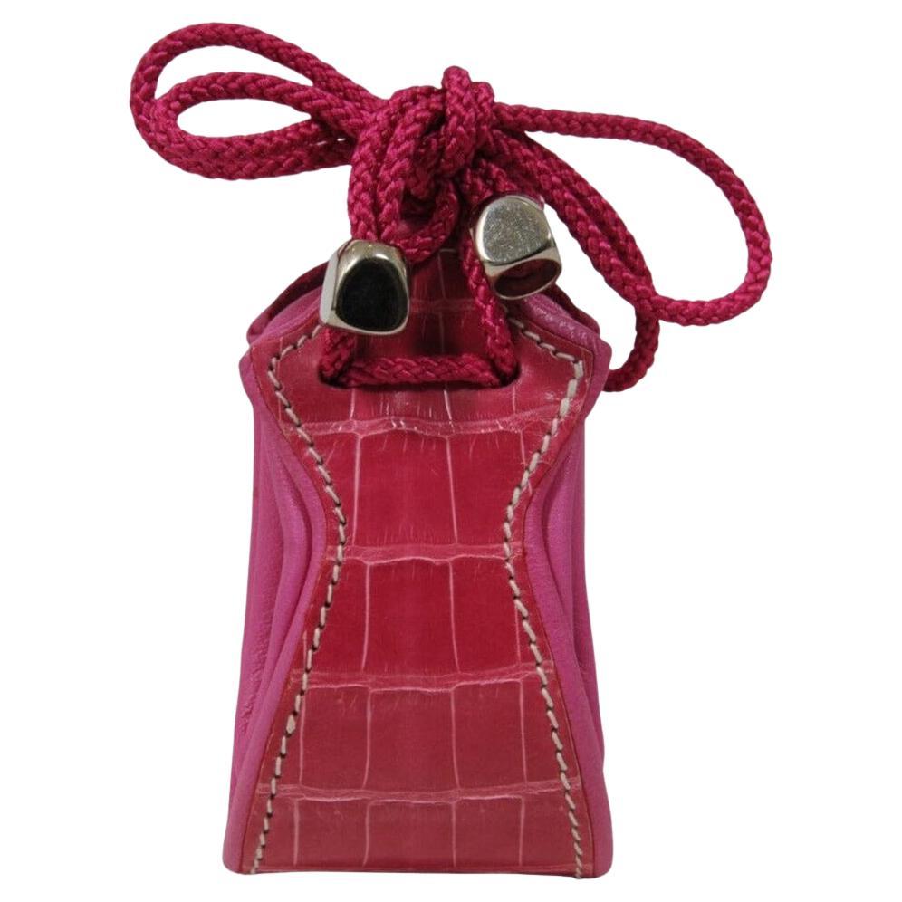 Goyard Coin Pouch Pink Limited Edition Krokodil Leder Brieftasche Schlüssel Geld Halter