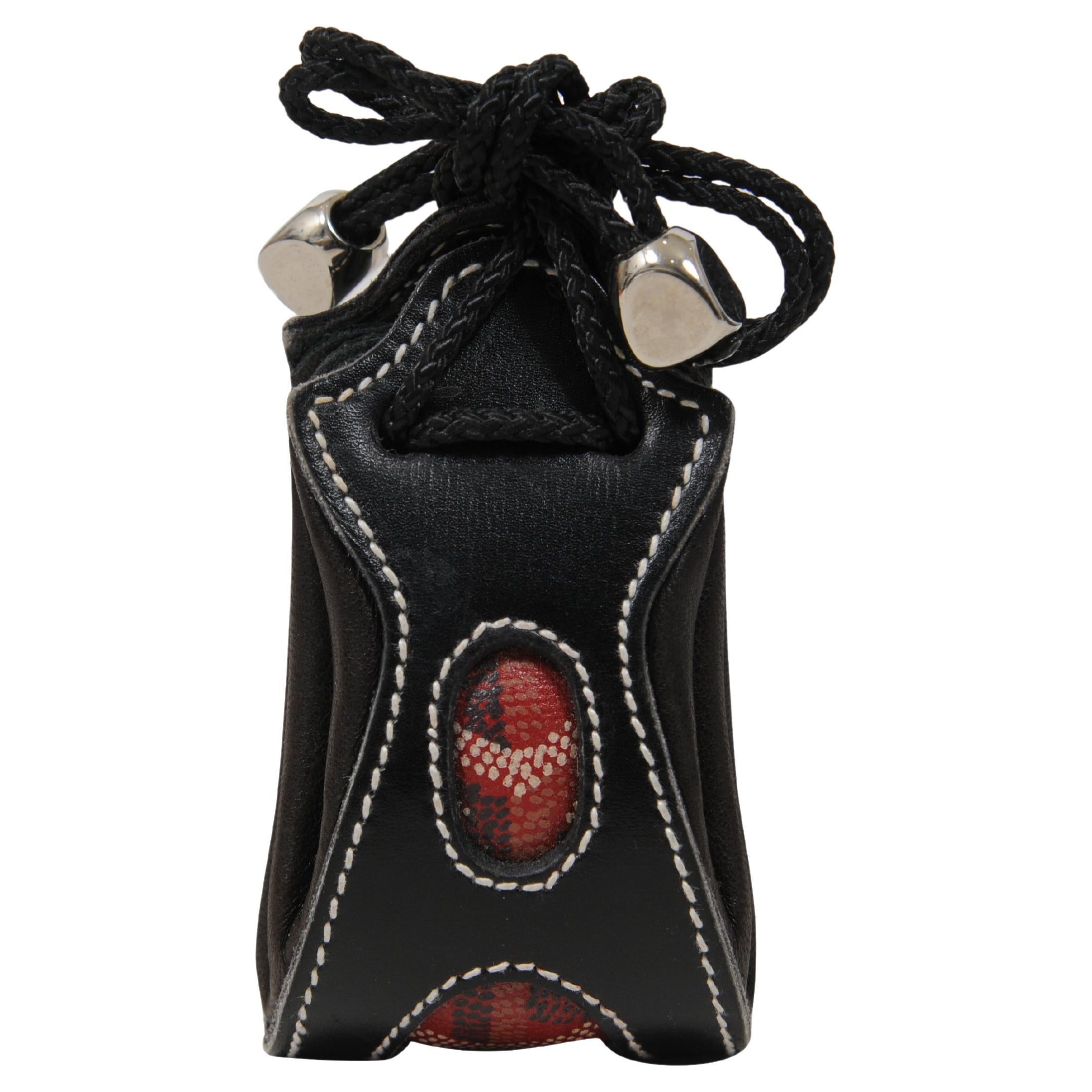 Goyard Coin Wallet Pouch Red Black Limited Edition Leather Strap Money Holder For Sale