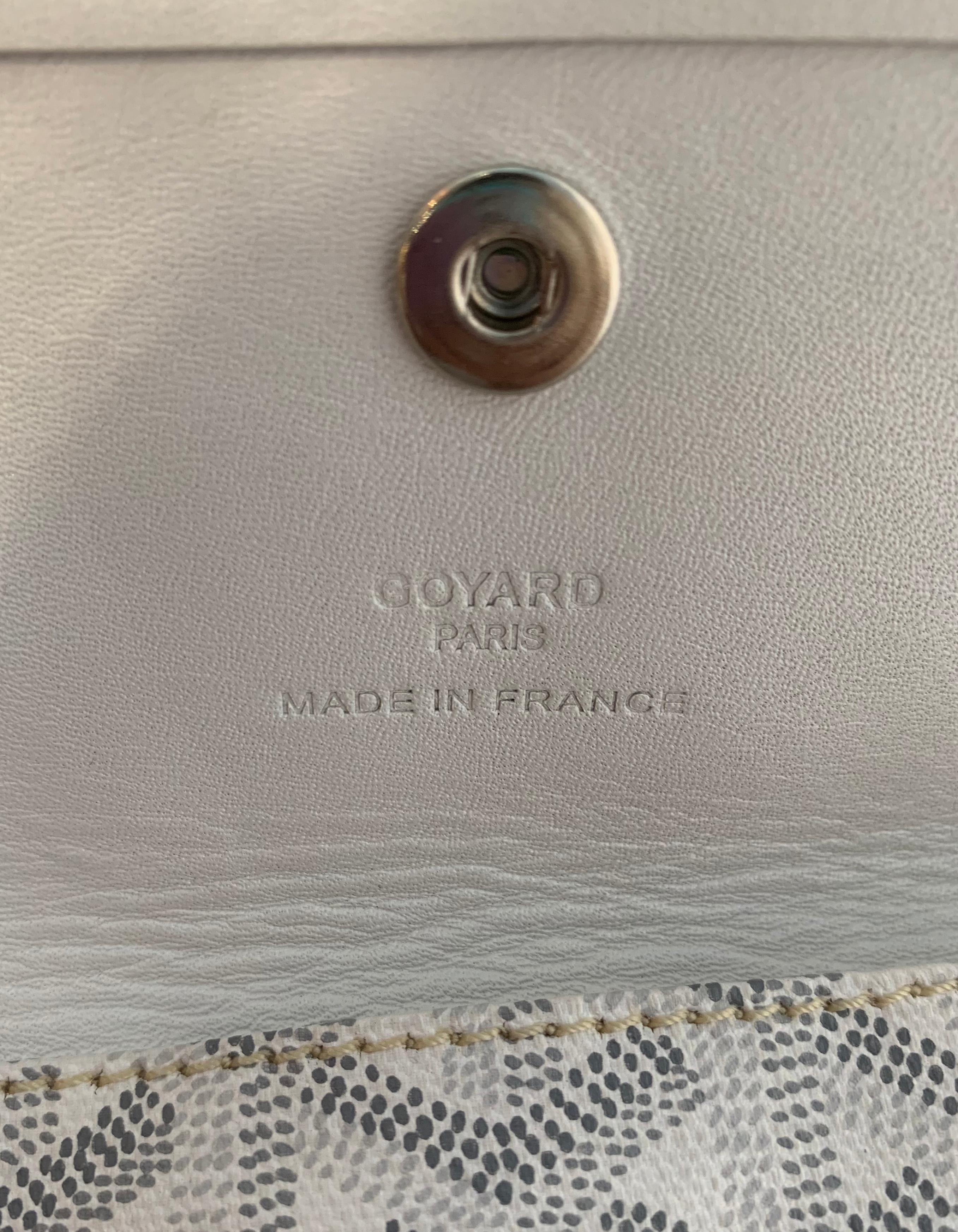 Goyard COLLECTORS White Goyardine Saint Louis PM Tote Bag w/ Stripe & Crown 5