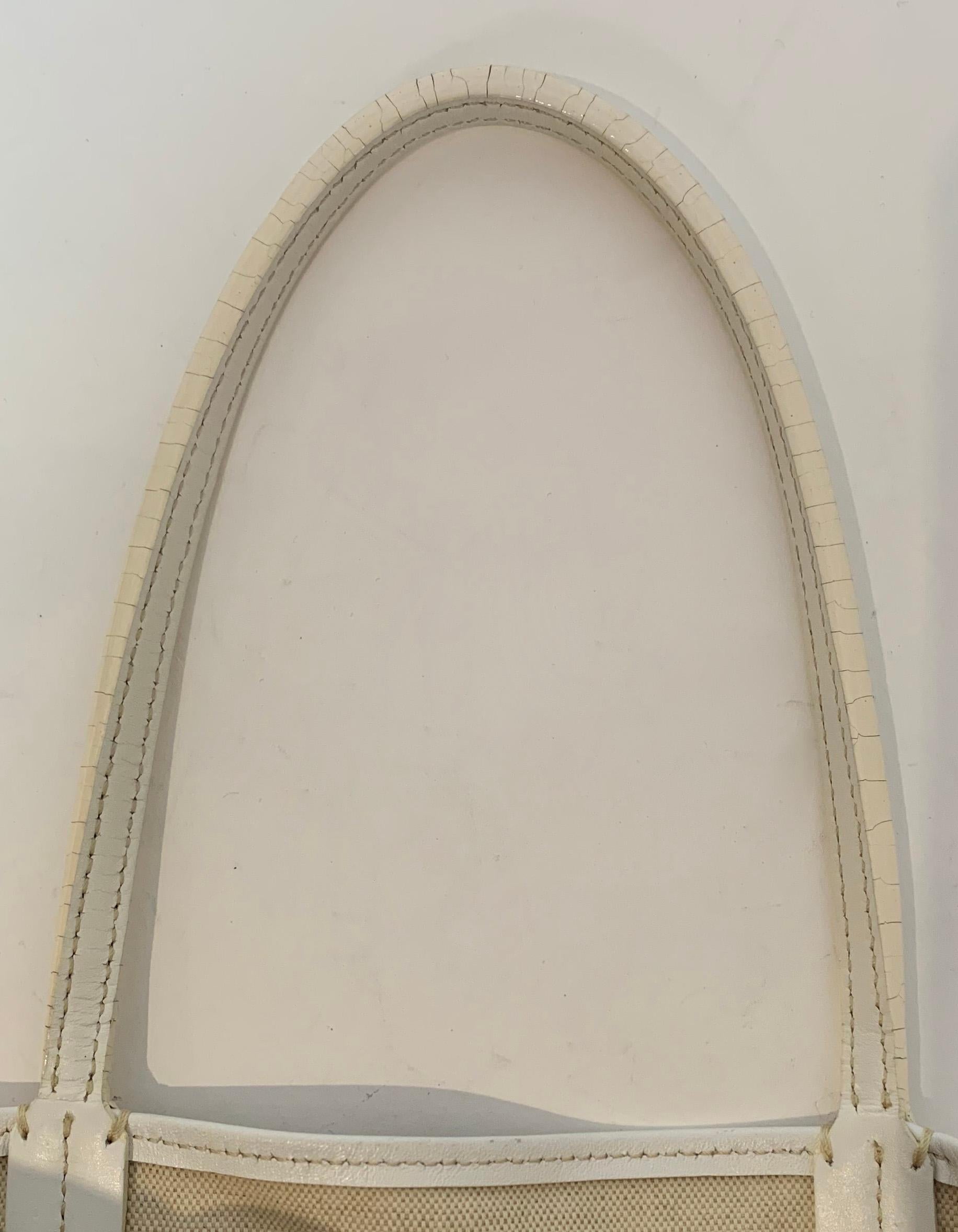 Women's Goyard COLLECTORS White Goyardine Saint Louis PM Tote Bag w/ Stripe & Crown