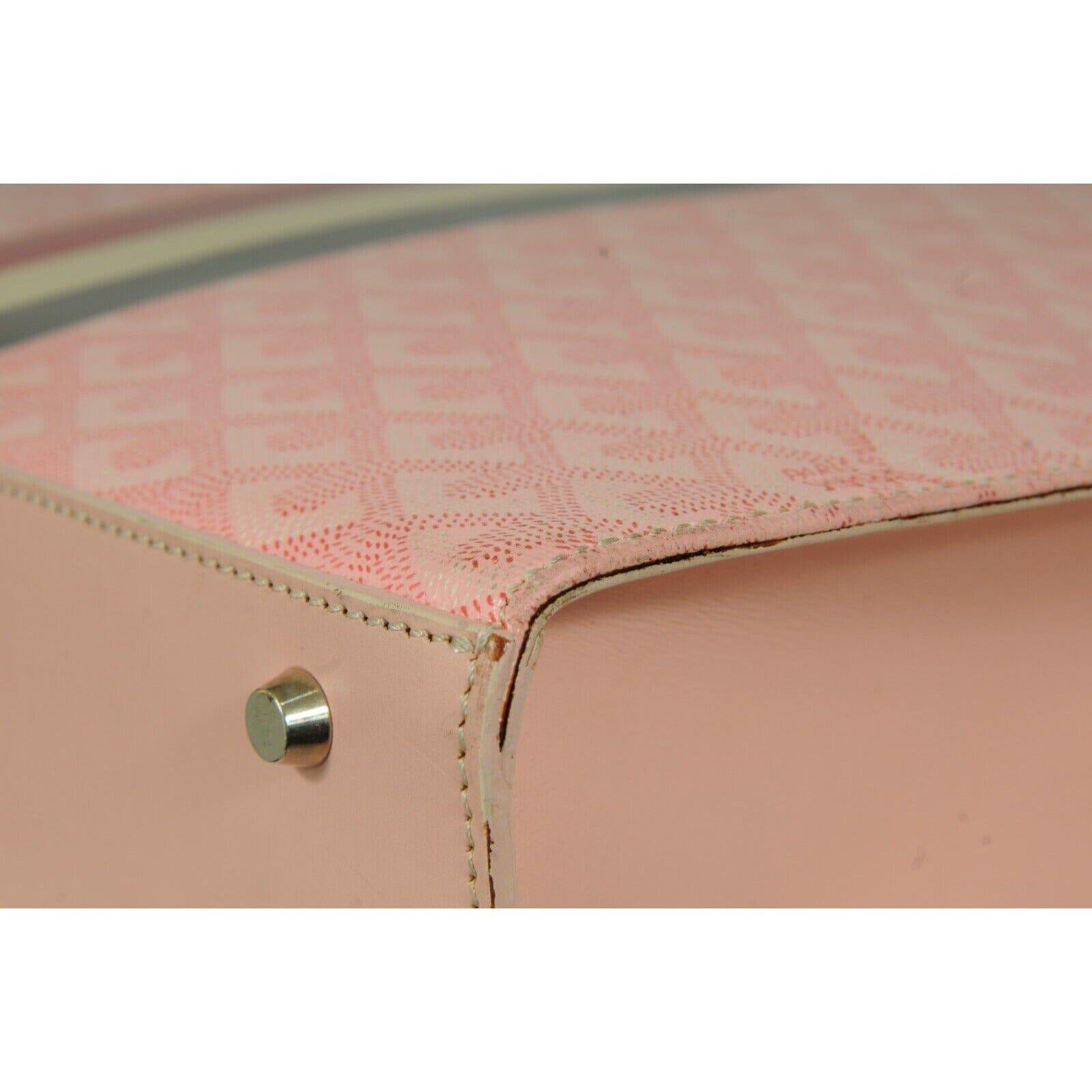 Goyard Comores Tote Bag Rose Pink Purple Striped Canvas Travel Top Handle Purse For Sale 14