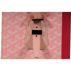 Goyard Comores Tote Bag Rose Pink Purple Striped Canvas Travel Top Handle Purse