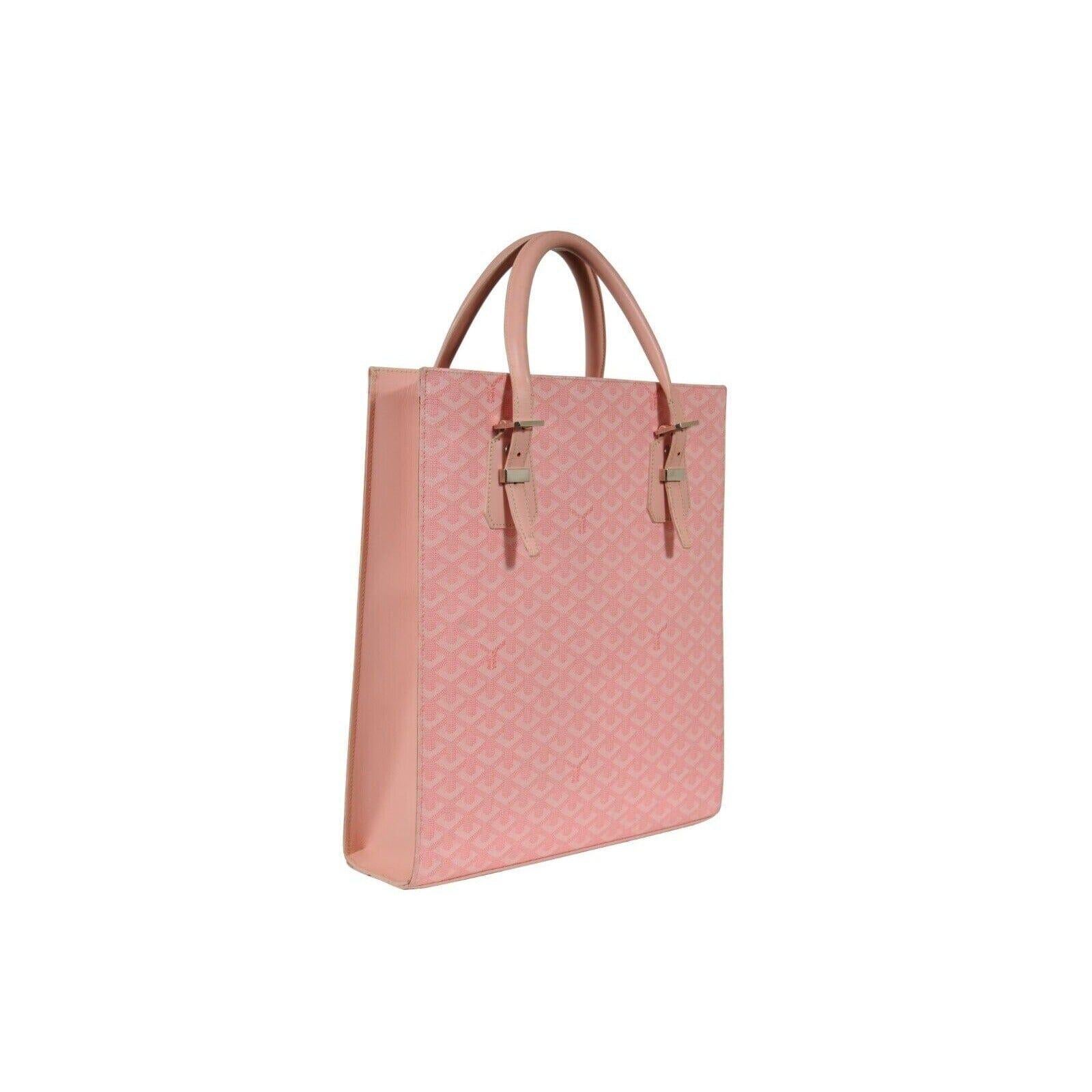 Goyard Comores Tote Bag Rose Pink Purple Striped Canvas Travel Top Handle Purse For Sale 2