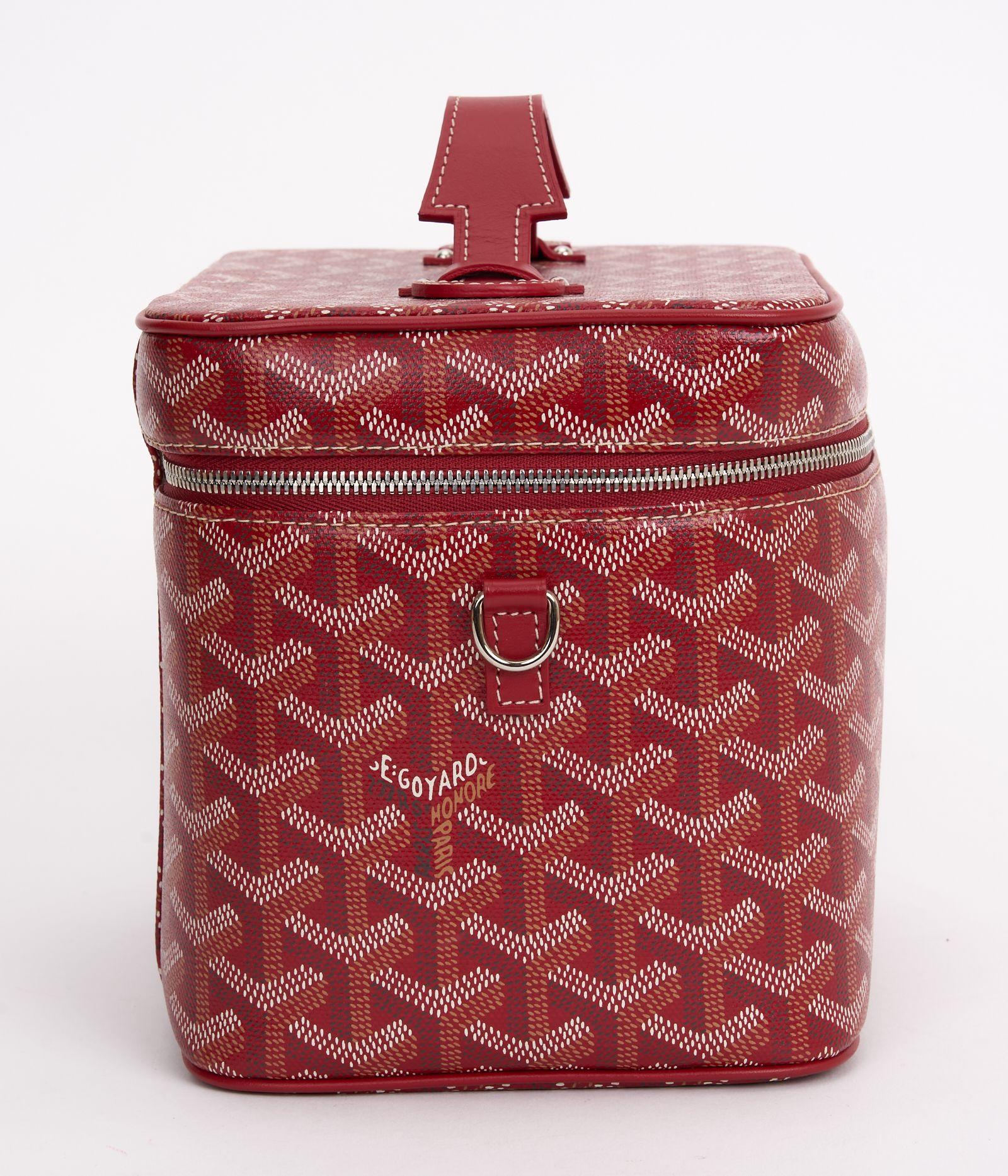 Brown Goyard Convertible Cosmetic Train Case For Sale