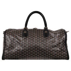 Goyard Croisiere 50 Black Leather Duffle Travel Carry On Vacation Weekend Bag