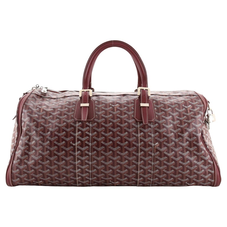 Goyard Burgundy Goyardine Coated Canvas and Leather Croisiere 50 Duffel Bag  Goyard