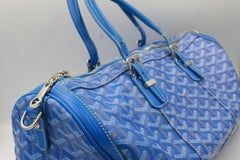 Goyard Croissière Handtasche aus blauem Canvas mit Monogramm
