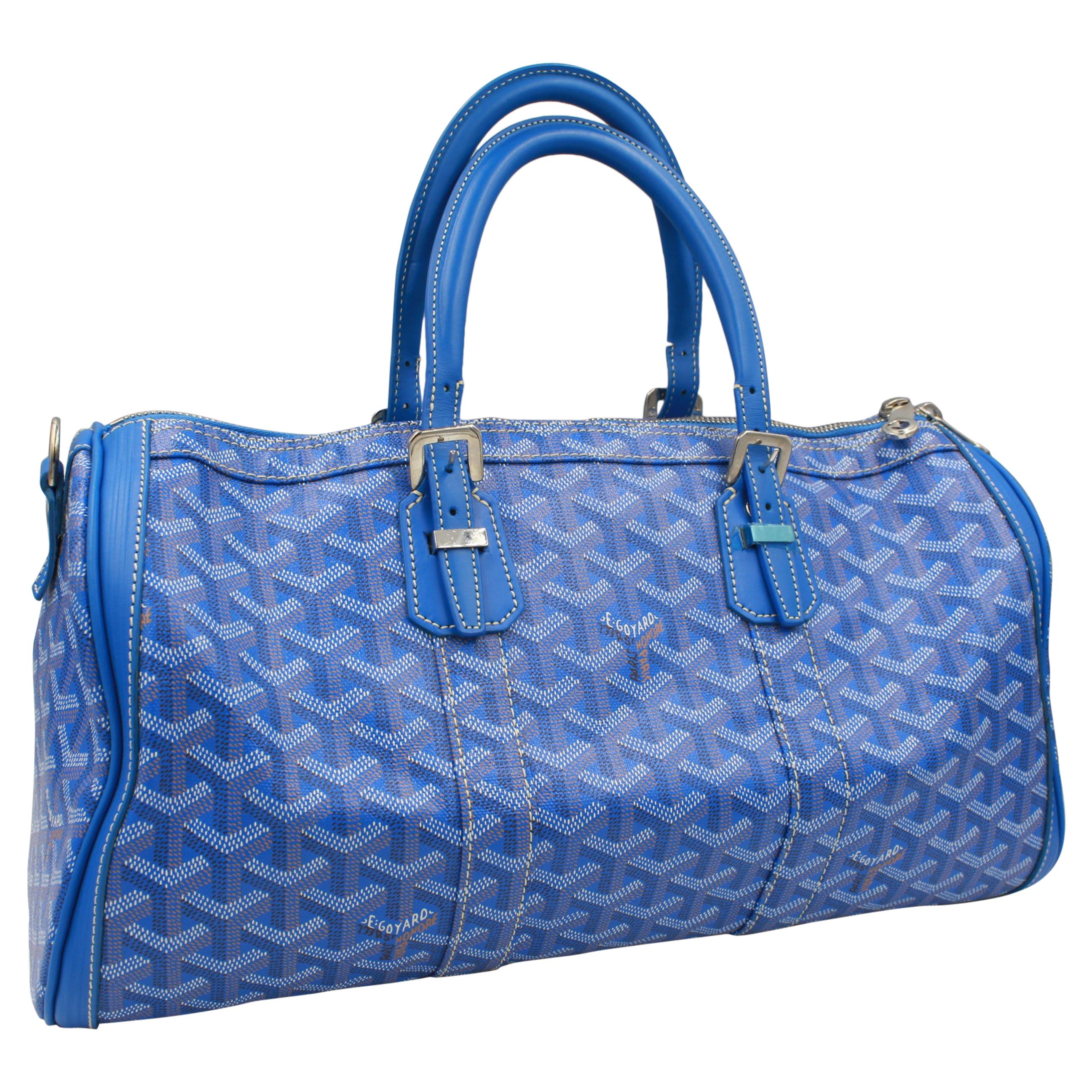 Goyard Croissière handbag in blue monogram canvas For Sale