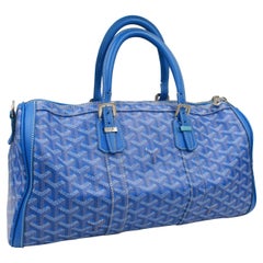 Sac à main Goyard Croissière en toile bleue monogramme