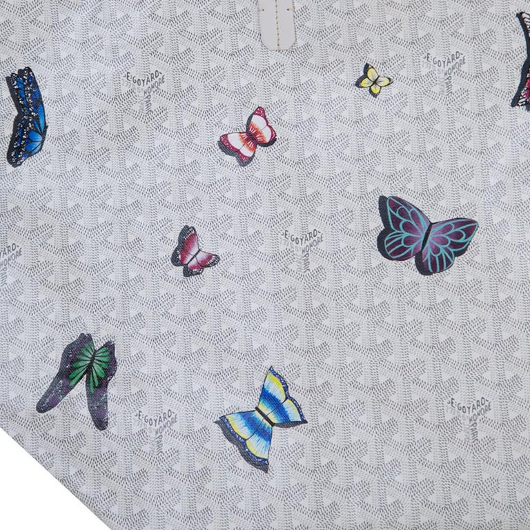 Goyard Customized White 'Butterflies' Monogram St Louis GM Bag at