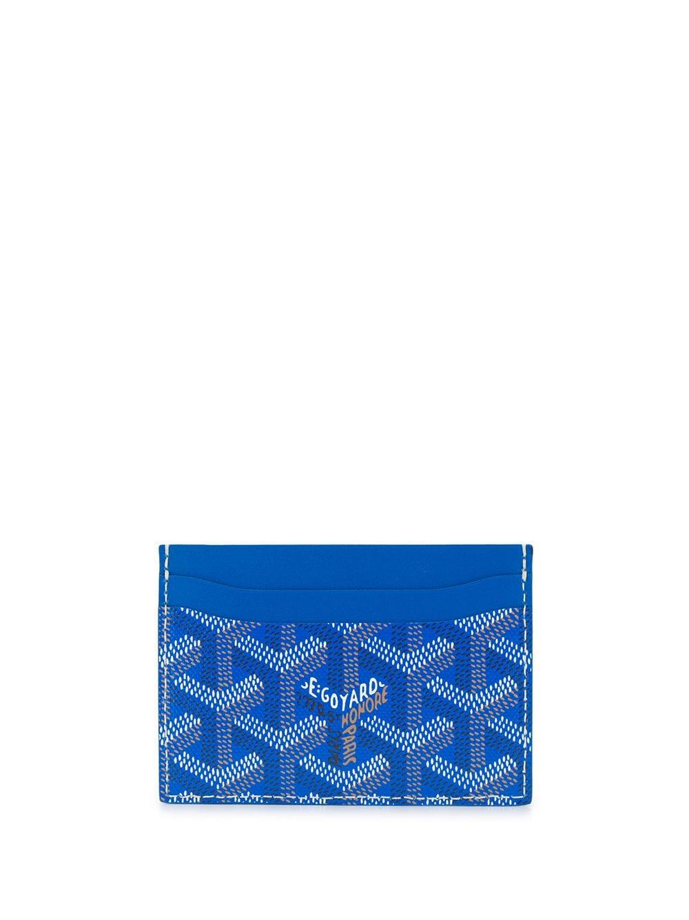 Bleu Goyard - Portefeuille carte slotcard bleu personnalisé