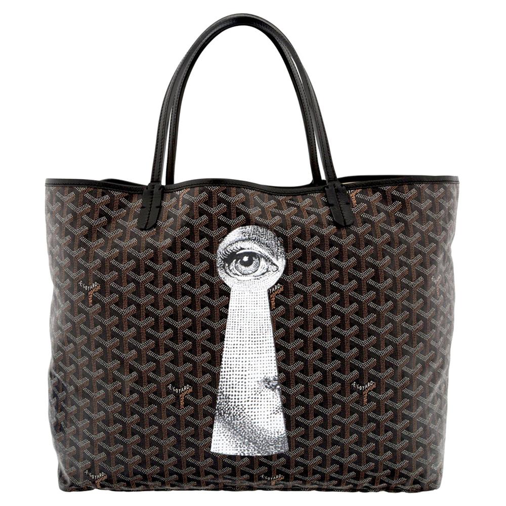 Goyard Customized Black 'Fornasetti Eye' Monogram St Louis PM Bag