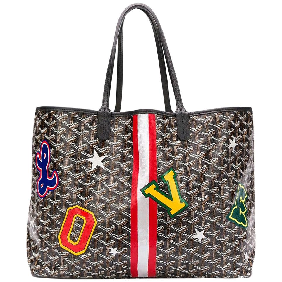 Goyard Black x Brown Chevron St Louis PM Tote Bag with Pouch 51gy23s For  Sale at 1stDibs