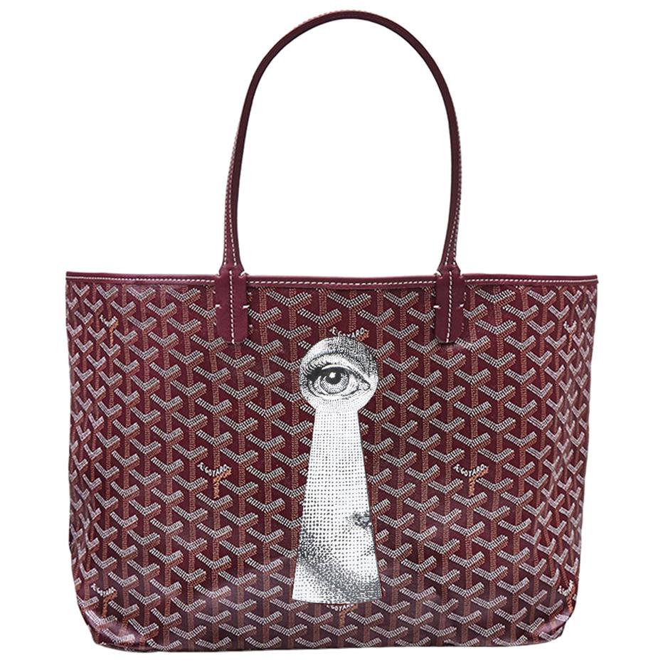 Goyard Customized Bordeaux 'Fornasetti Eye' Monogram St Louis PM Bag