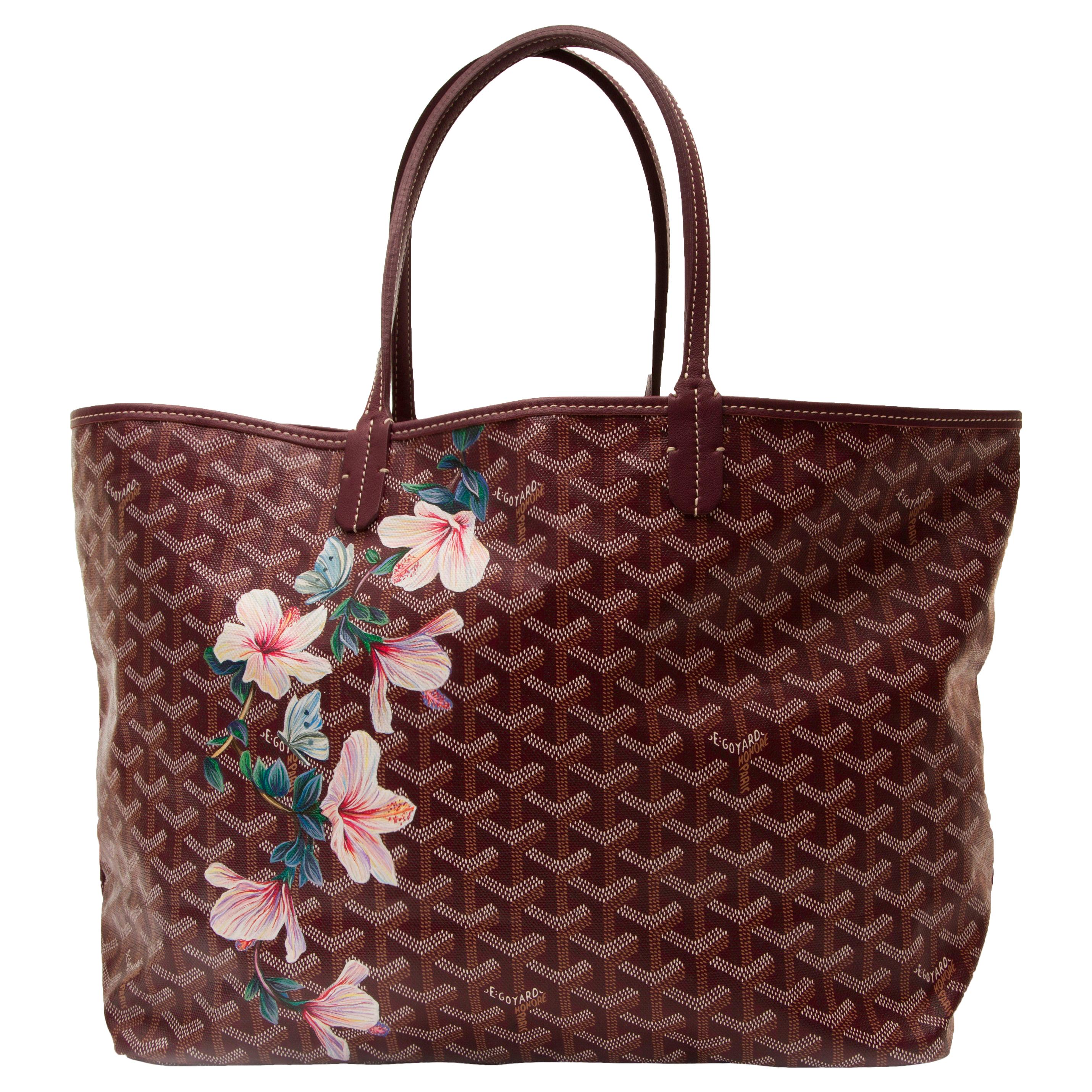 Goyard Customized Bordeaux 'Hibiscus Flowers"' Monogram St Louis Bag