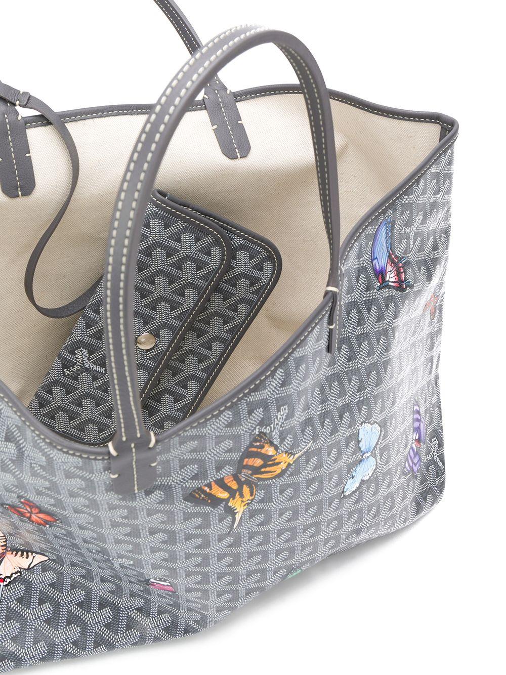 Goyard Customized Grey 'Butterflies' Monogram St Louis PM Bag In Excellent Condition In London, GB