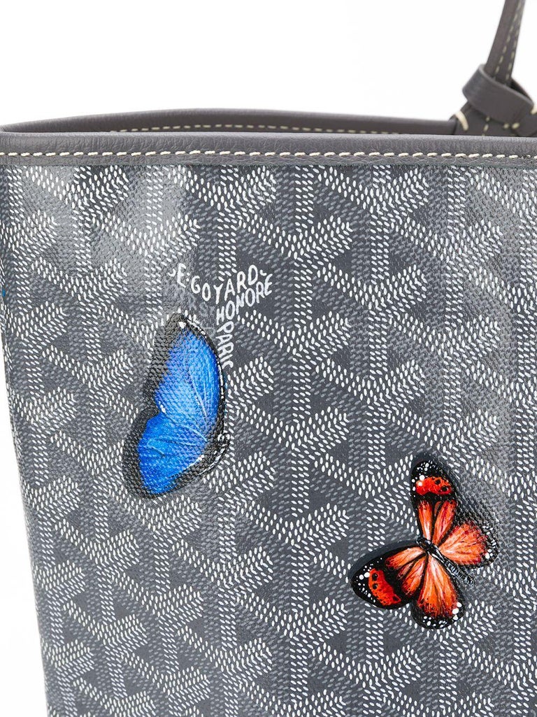 Goyard Customized Blue 'Butterflies' Monogram St Louis PM Bag at 1stDibs