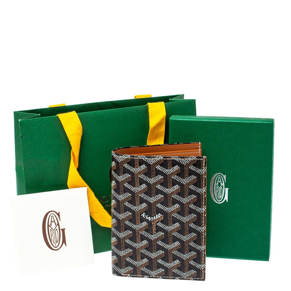 Goyard Dark Brown Goyardine Coated Canvas Grenelle Passport Holder 3