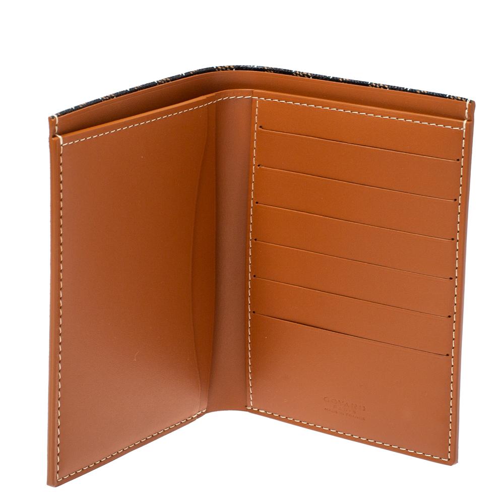 Goyard Dark Brown Goyardine Coated Canvas Grenelle Passport Holder 1