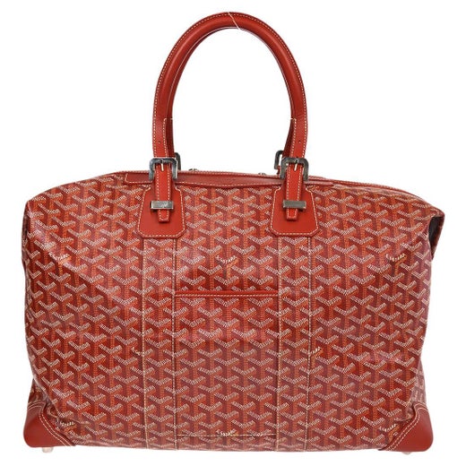 Valise Goyard en toile tissée, sac de voyage Goyard - Les Puces de Paris  Saint-Ouen