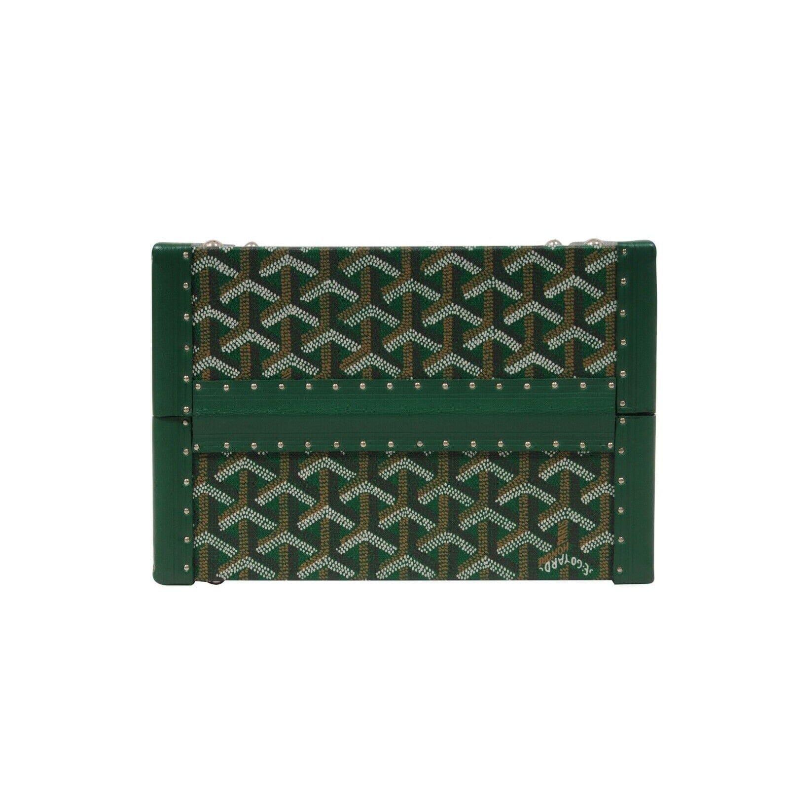 Goyard Ecuelle De Voyage Green Hard Sided Display Travel Trunk Case Dog Pet Bowl (écuelle de voyage verte) en vente 6