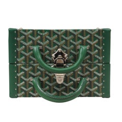 Goyard Ecuelle De Voyage Green Hard Sided Display Travel Trunk Case Dog Pet Bowl