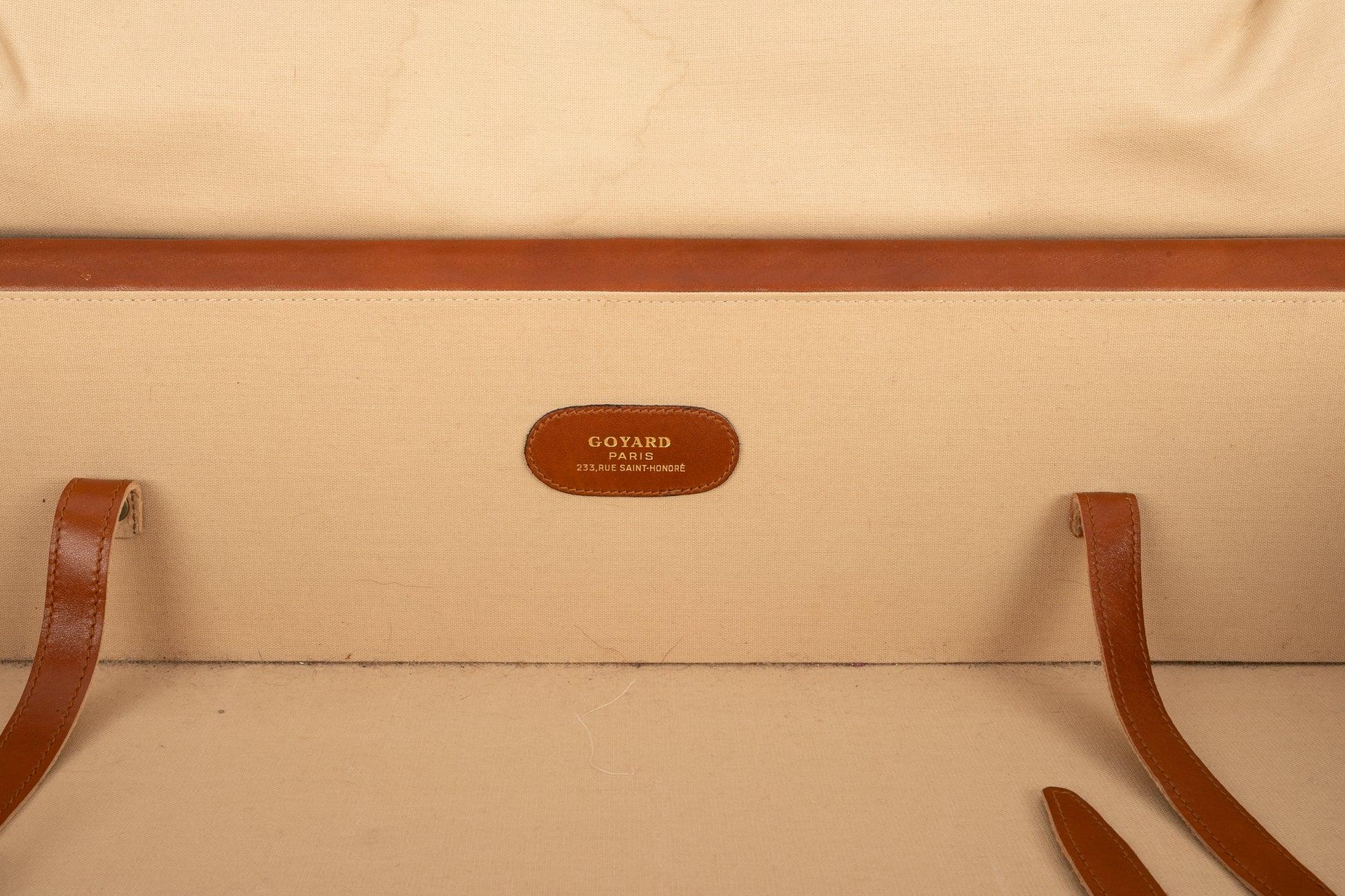Goyard Fawn Leather Suitcase For Sale 9