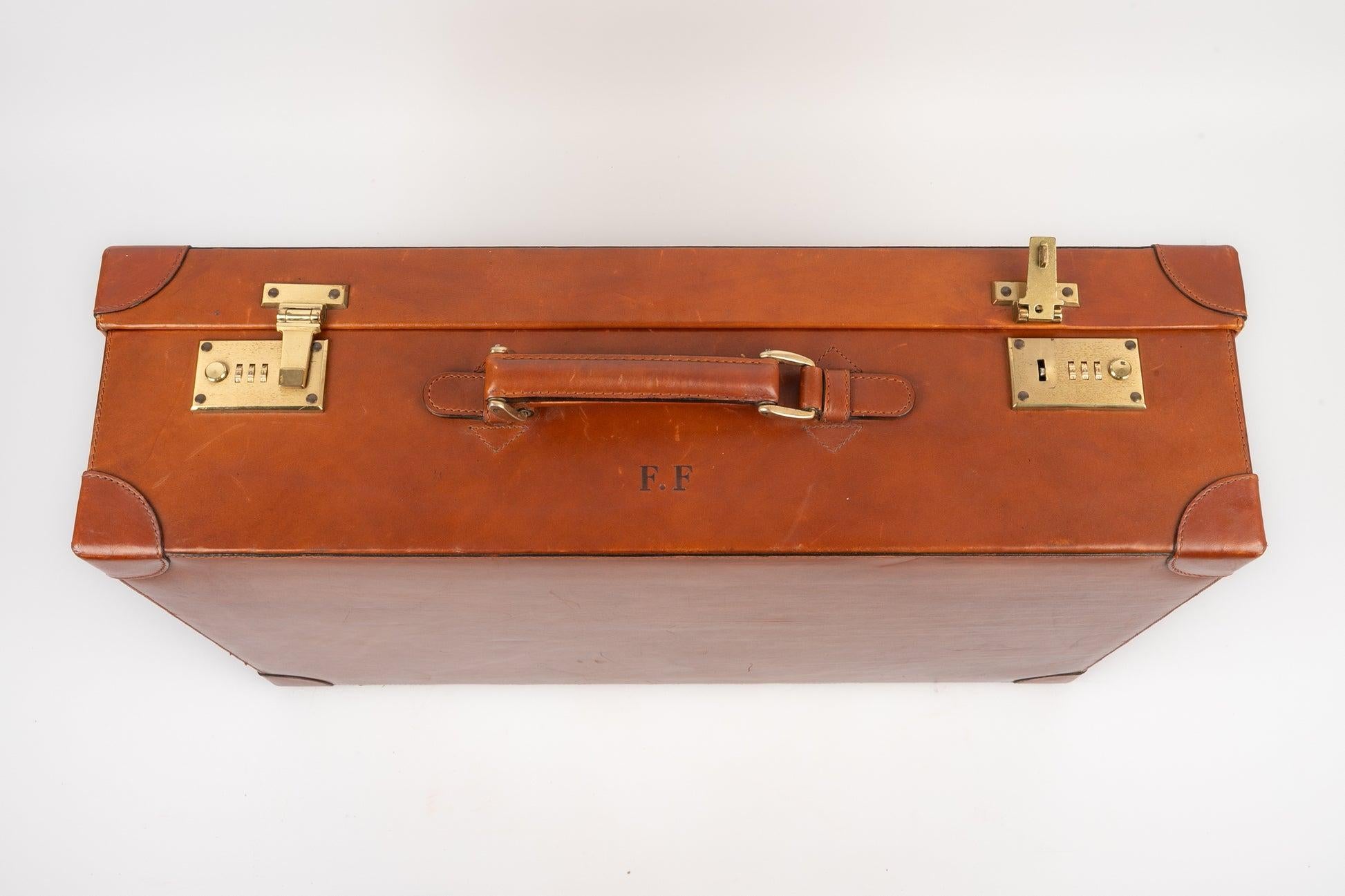 Goyard - Fawn leather suitcase numbered with 