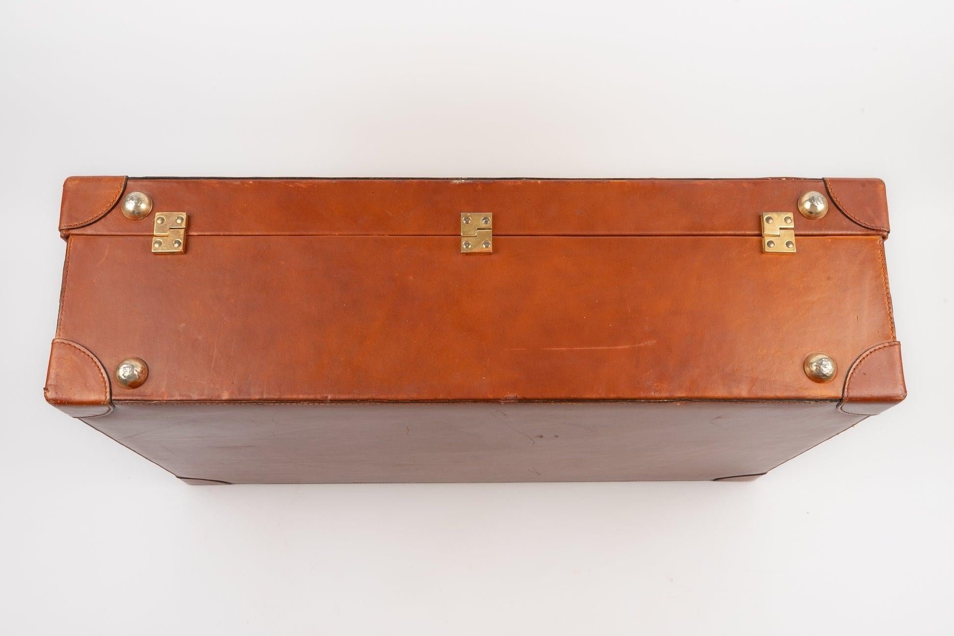 Brown Goyard Fawn Leather Suitcase For Sale