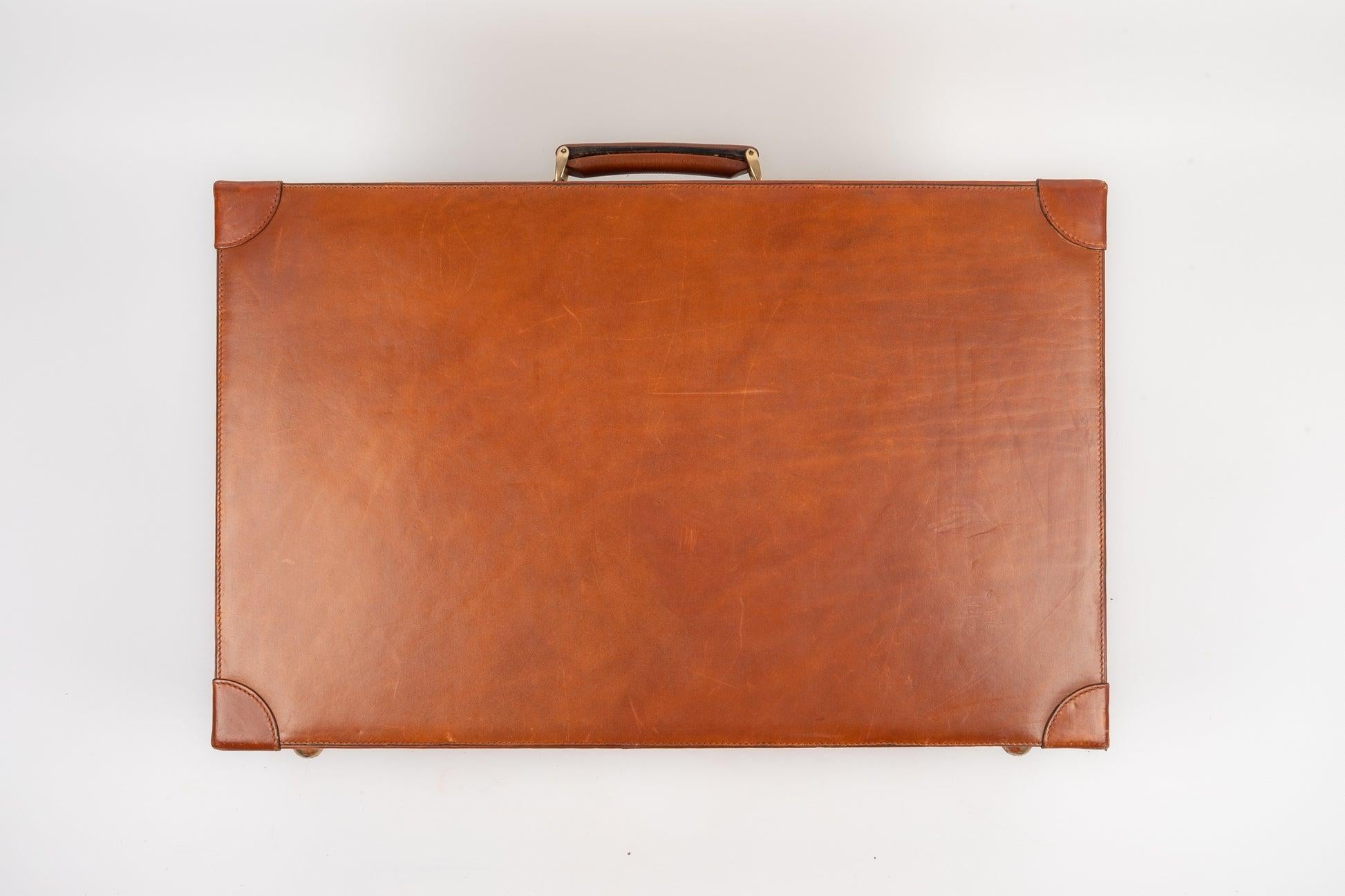 Goyard Fawn Leather Suitcase In Good Condition For Sale In SAINT-OUEN-SUR-SEINE, FR