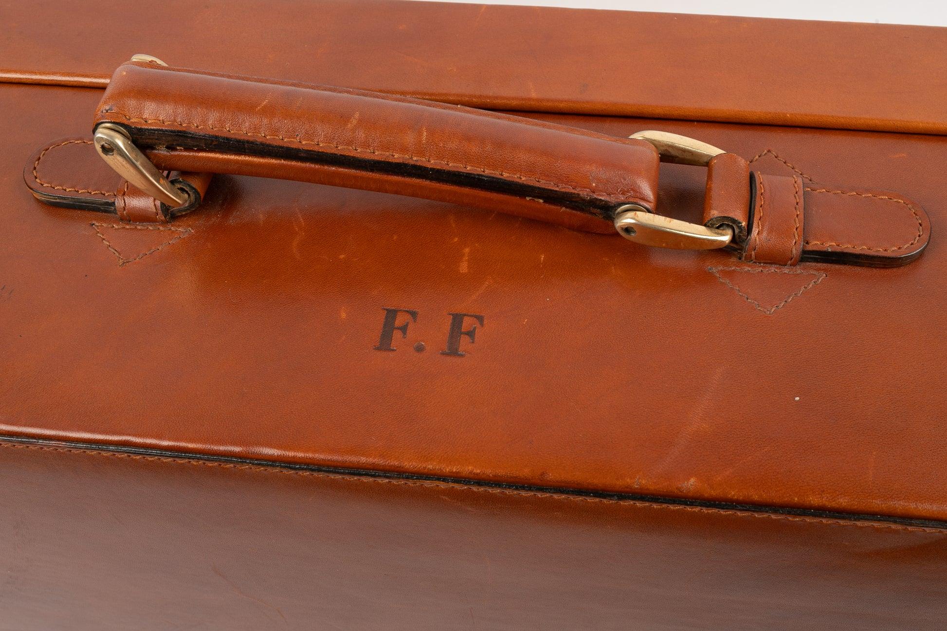 Goyard Fawn Leather Suitcase For Sale 4