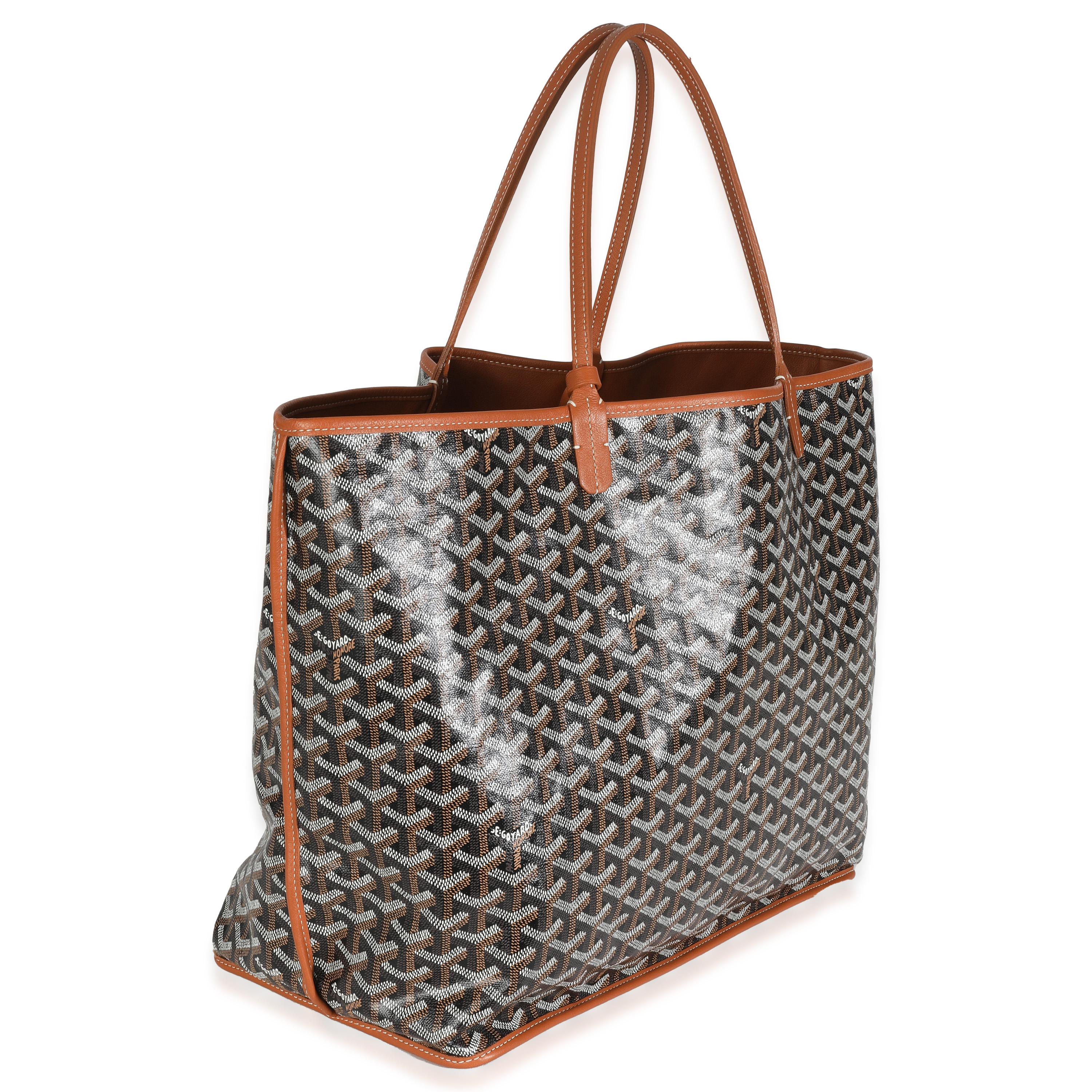 Goyard Gold Schwarz Goyardine Segeltuch Anjou GM (Grau) im Angebot