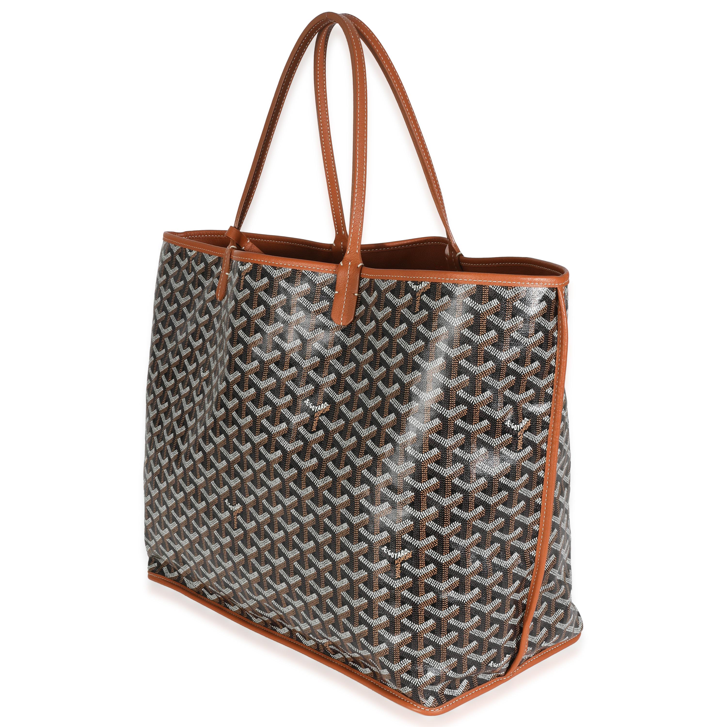 Goyard Gold Schwarz Goyardine Segeltuch Anjou GM im Zustand „Hervorragend“ im Angebot in New York, NY