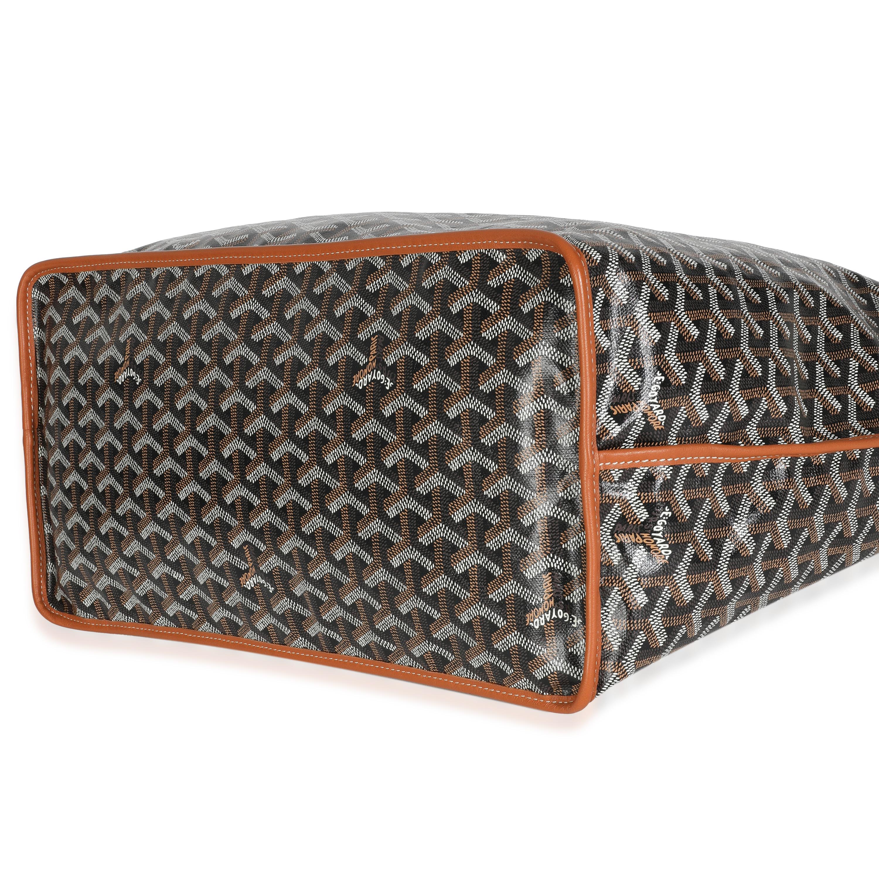 Goyard Gold Schwarz Goyardine Segeltuch Anjou GM für Damen oder Herren im Angebot