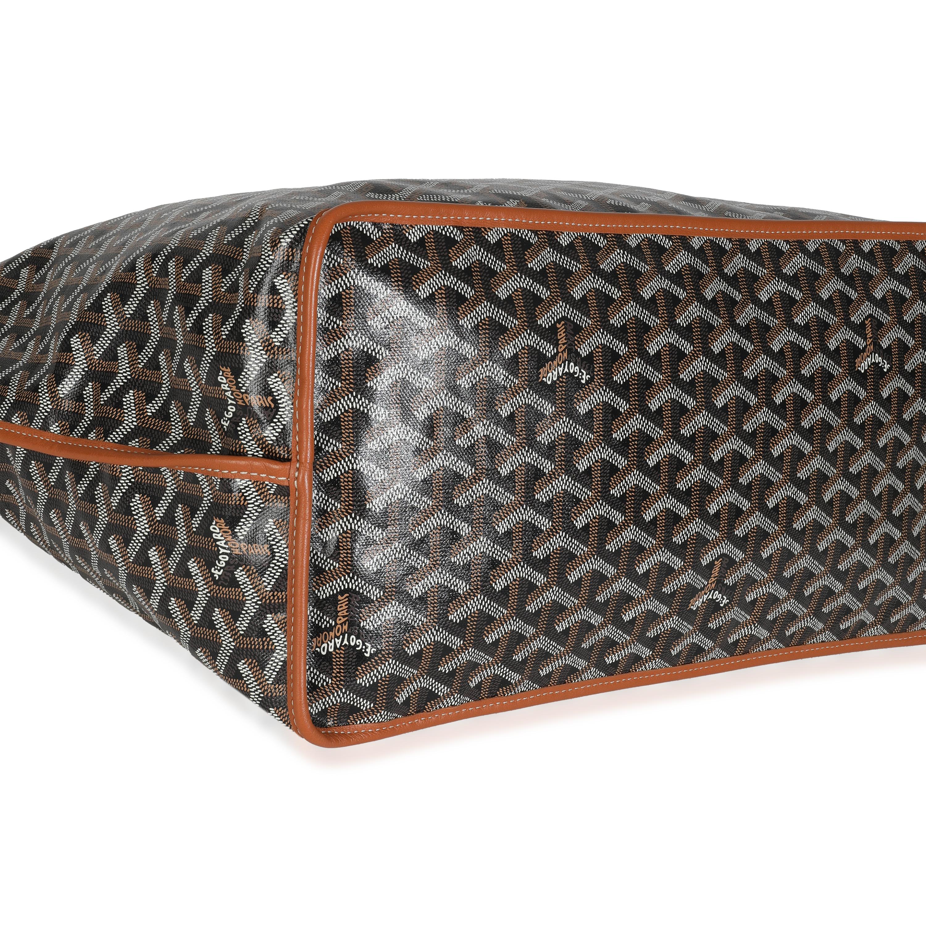 Goyard Gold Schwarz Goyardine Segeltuch Anjou GM im Angebot 1