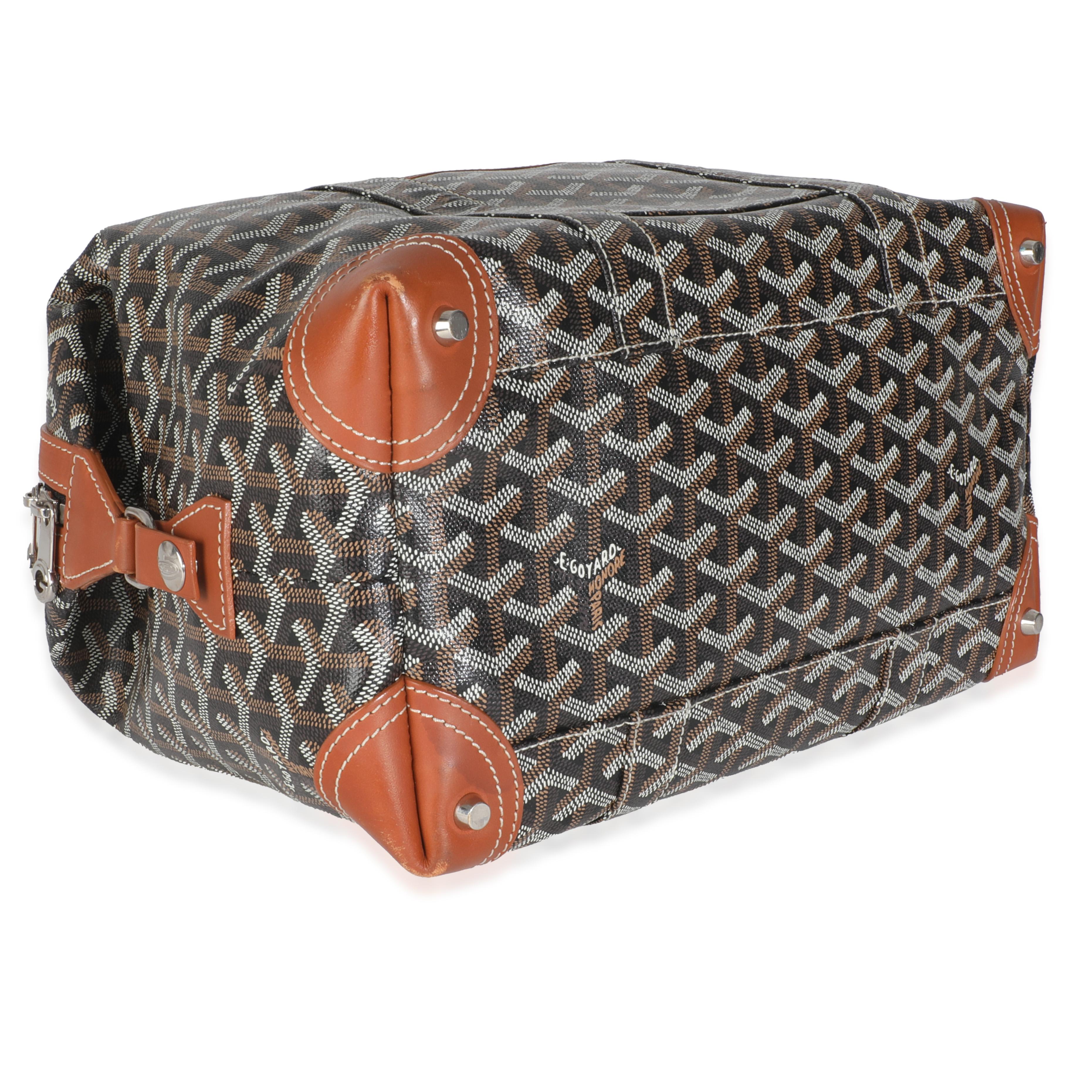 Goyard Gold Black Goyardine Canvas Boeing 30 en vente 2