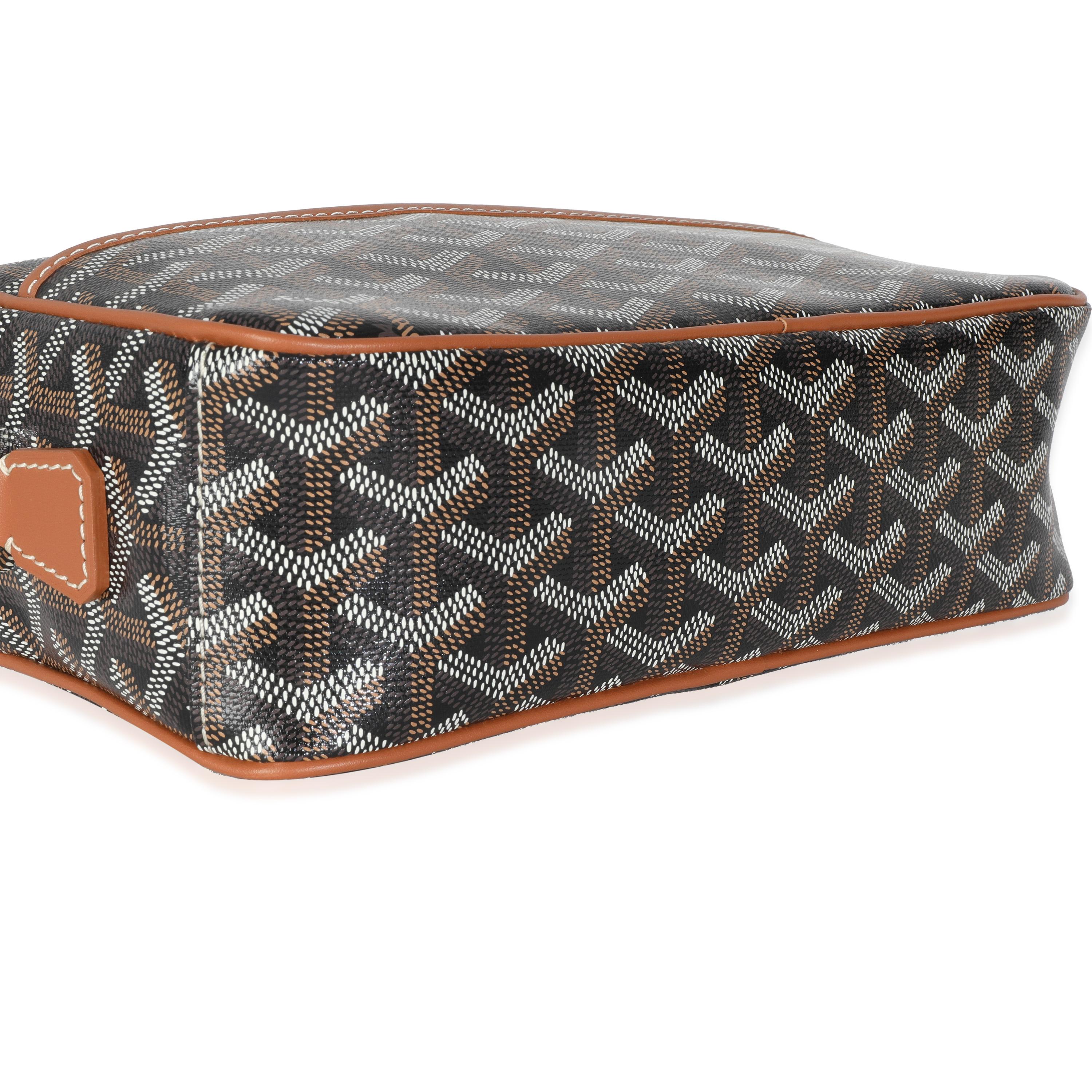 Goyard Gold Black Goyardine Canvas Cap Vert PM For Sale 3