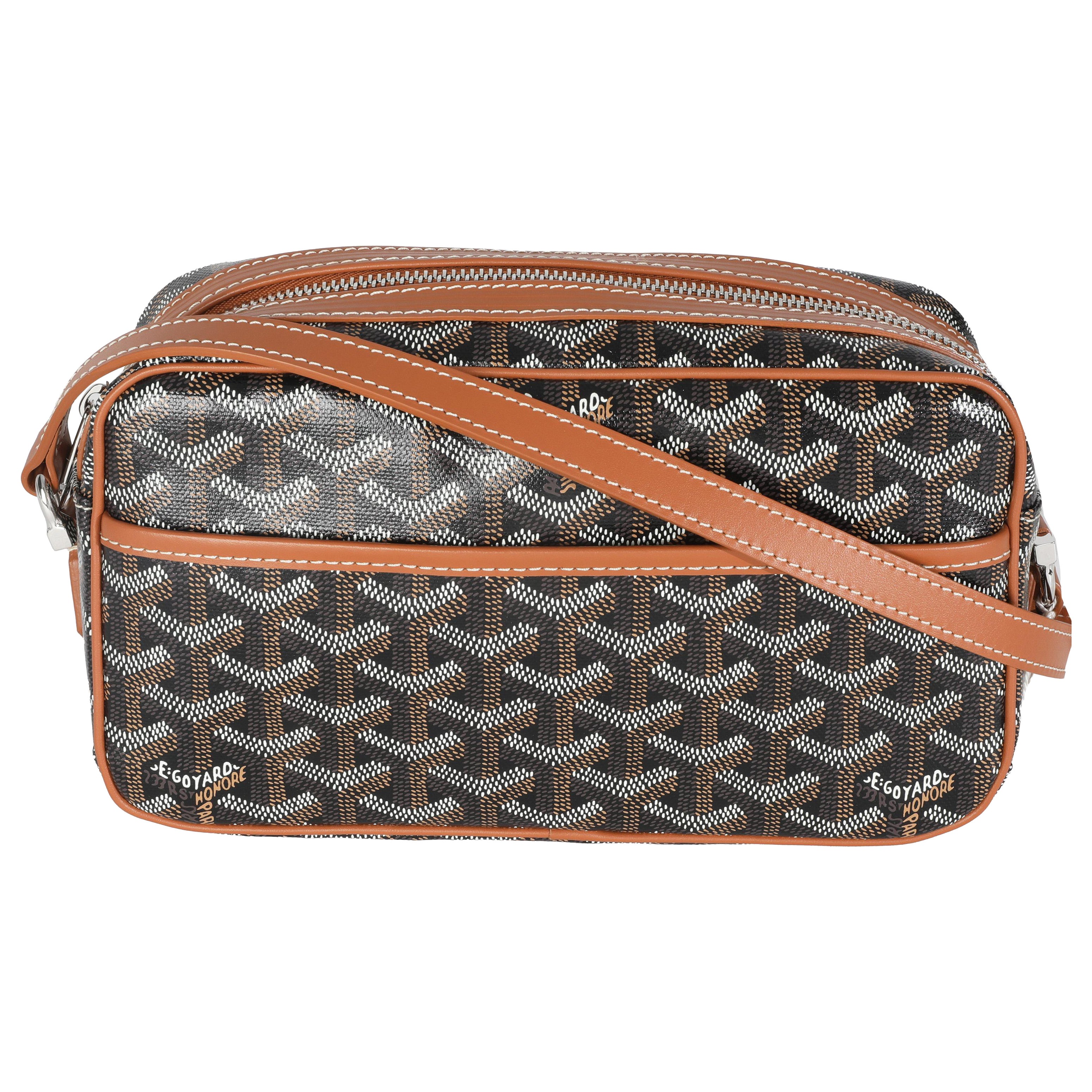 Goyard Gold Black Goyardine Canvas Cap Vert PM For Sale