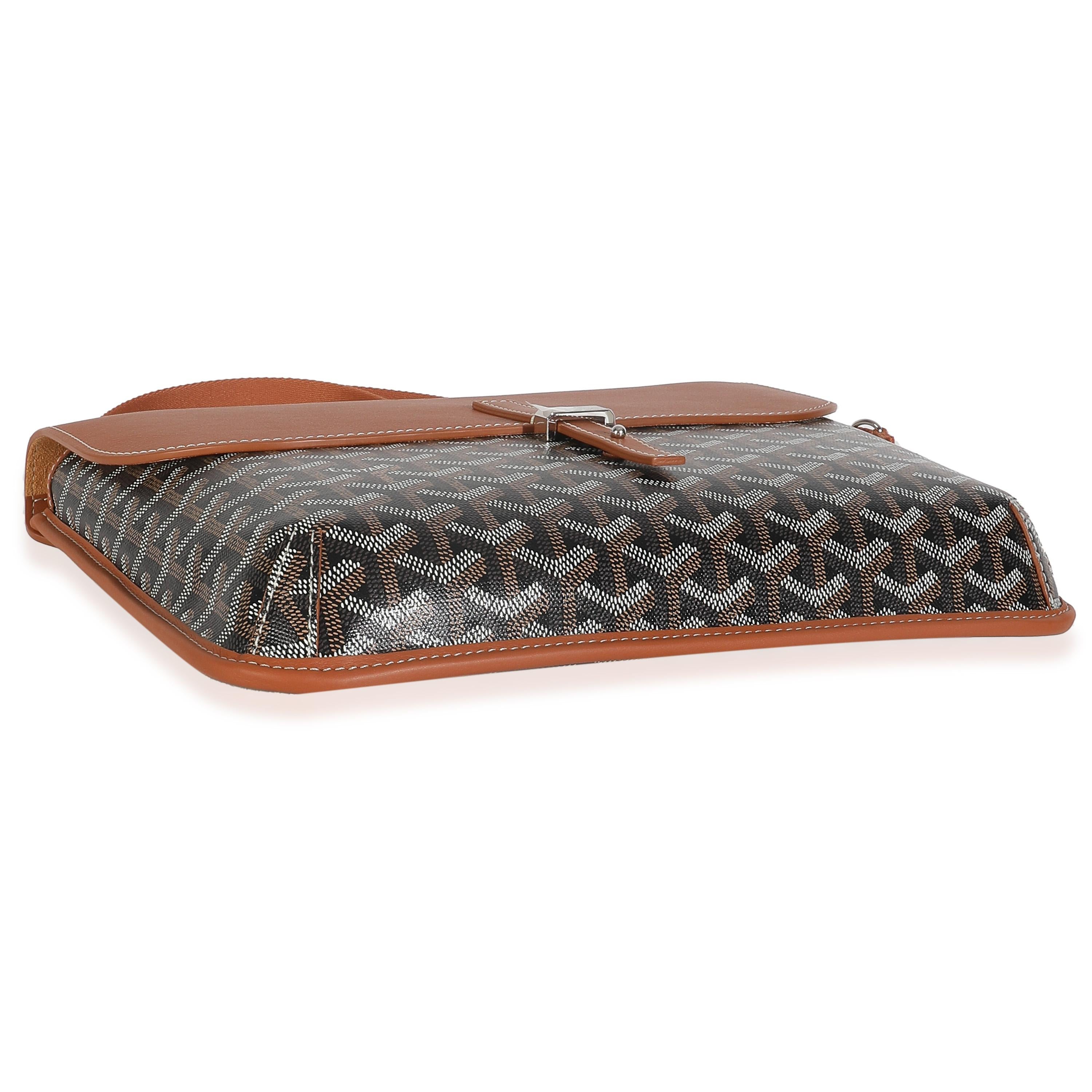 da uomo o donna Goyard Oro Nero Goyardine Canvas Coursier Messenger MM in vendita