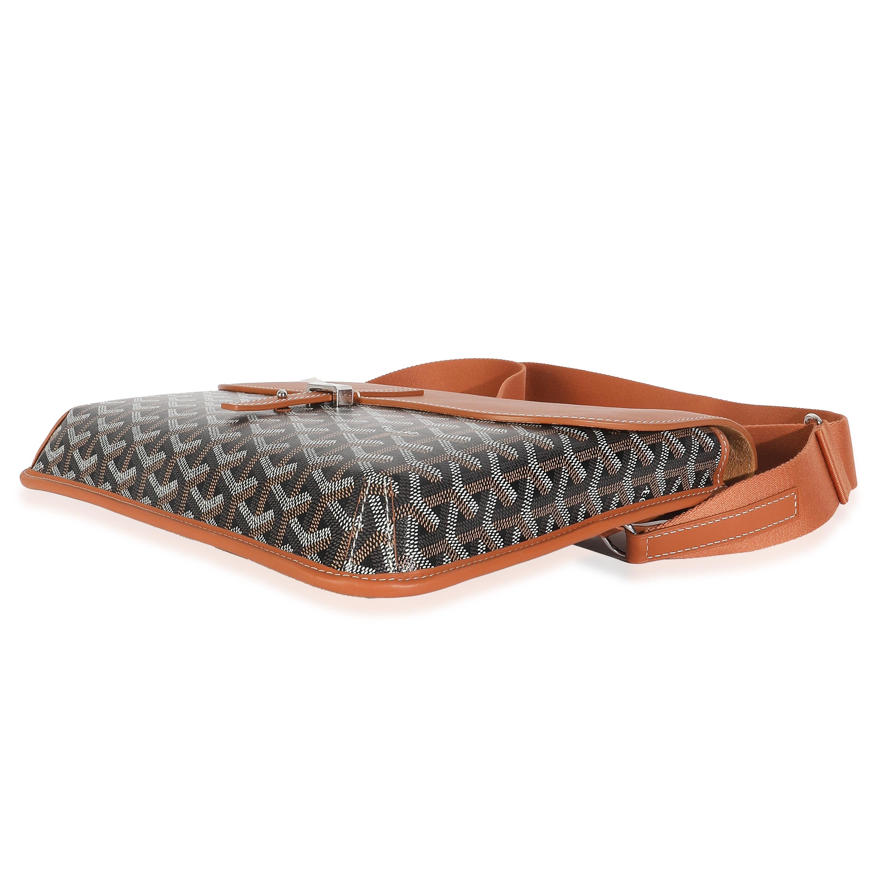 Goyard Oro Nero Goyardine Canvas Coursier Messenger MM in vendita 2