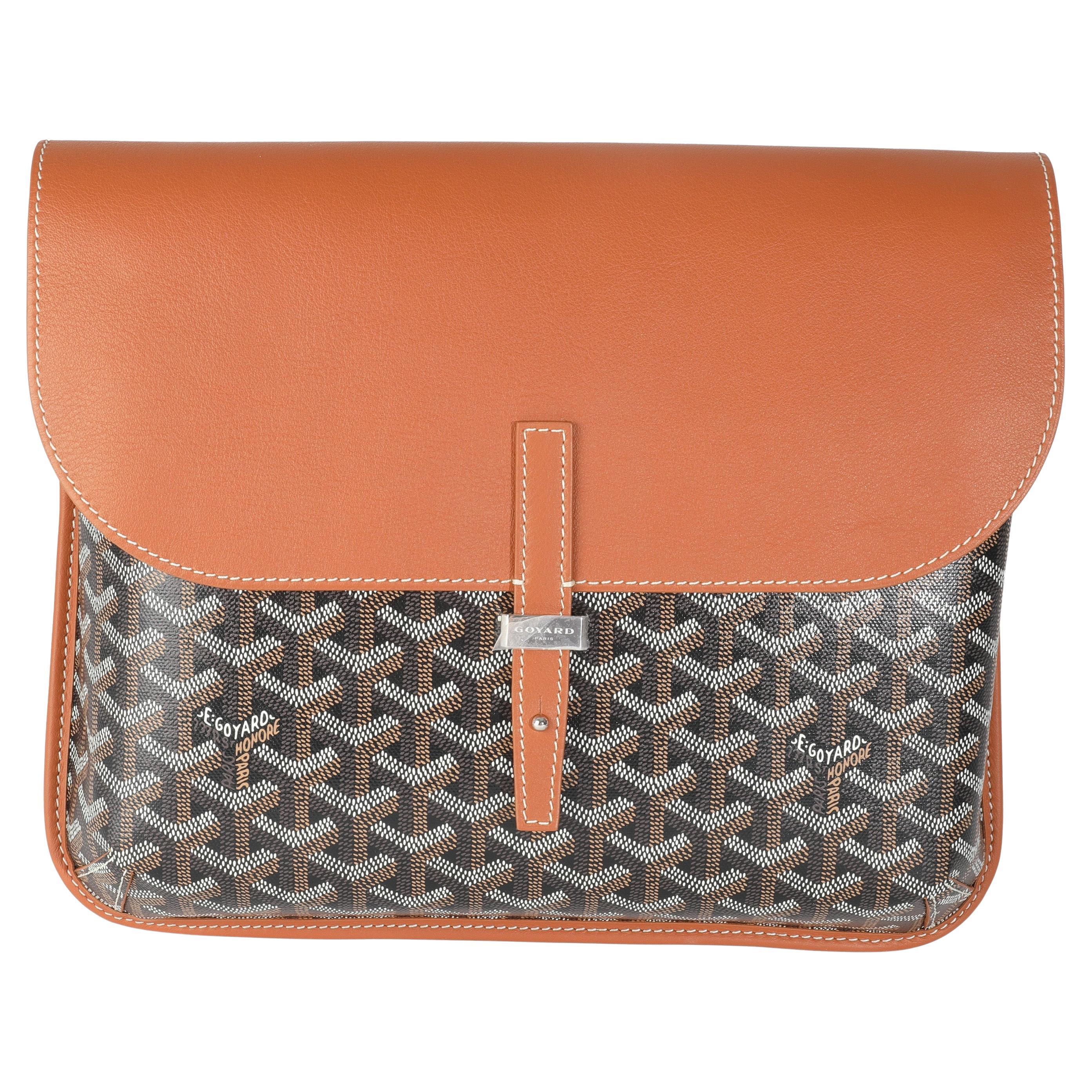 Goyard Oro Nero Goyardine Canvas Coursier Messenger MM in vendita