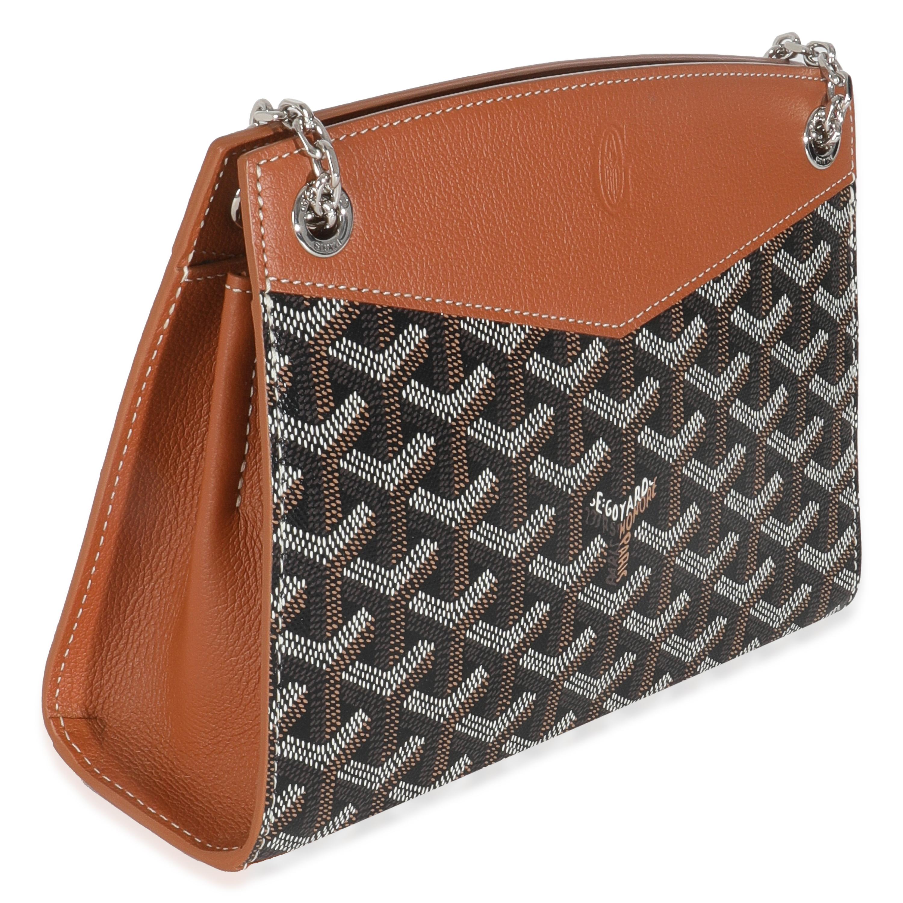 Marrone Goyard Oro Nero Goyardine Canvas Mini Rouette Struttura in vendita