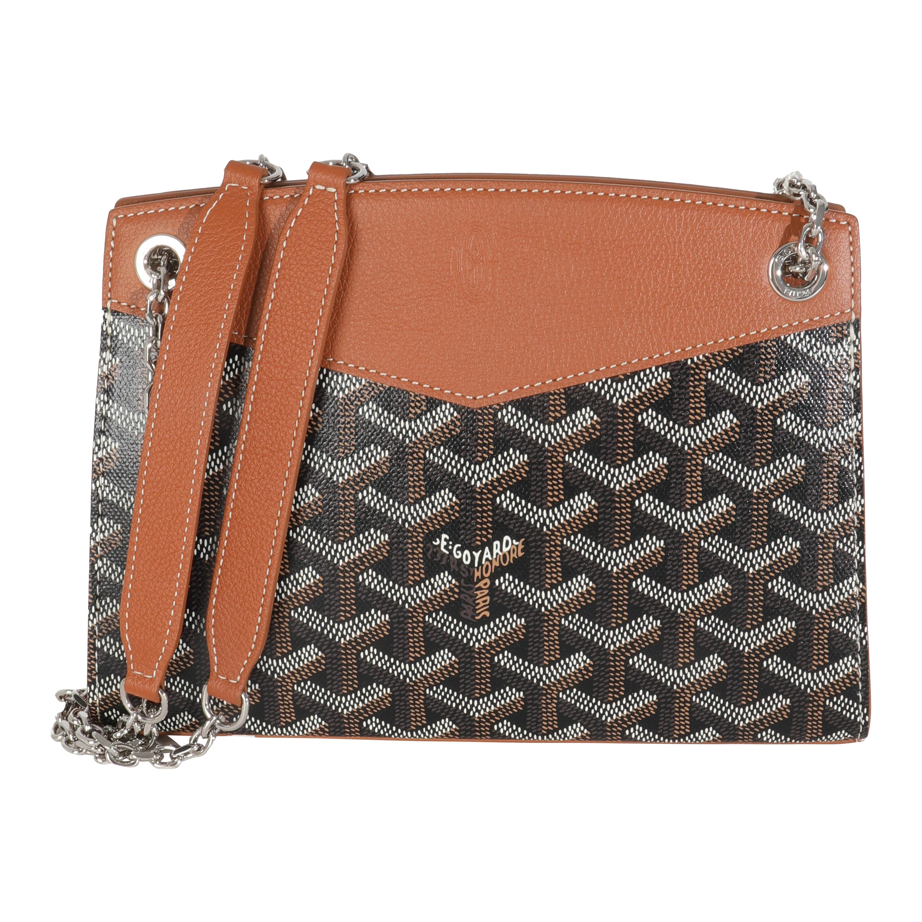 Goyard Gold Schwarz Goyardine Canvas Mini Rouette Struktur