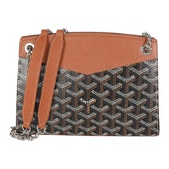 Goyard Gold Schwarz Goyardine Canvas Mini Rouette Struktur