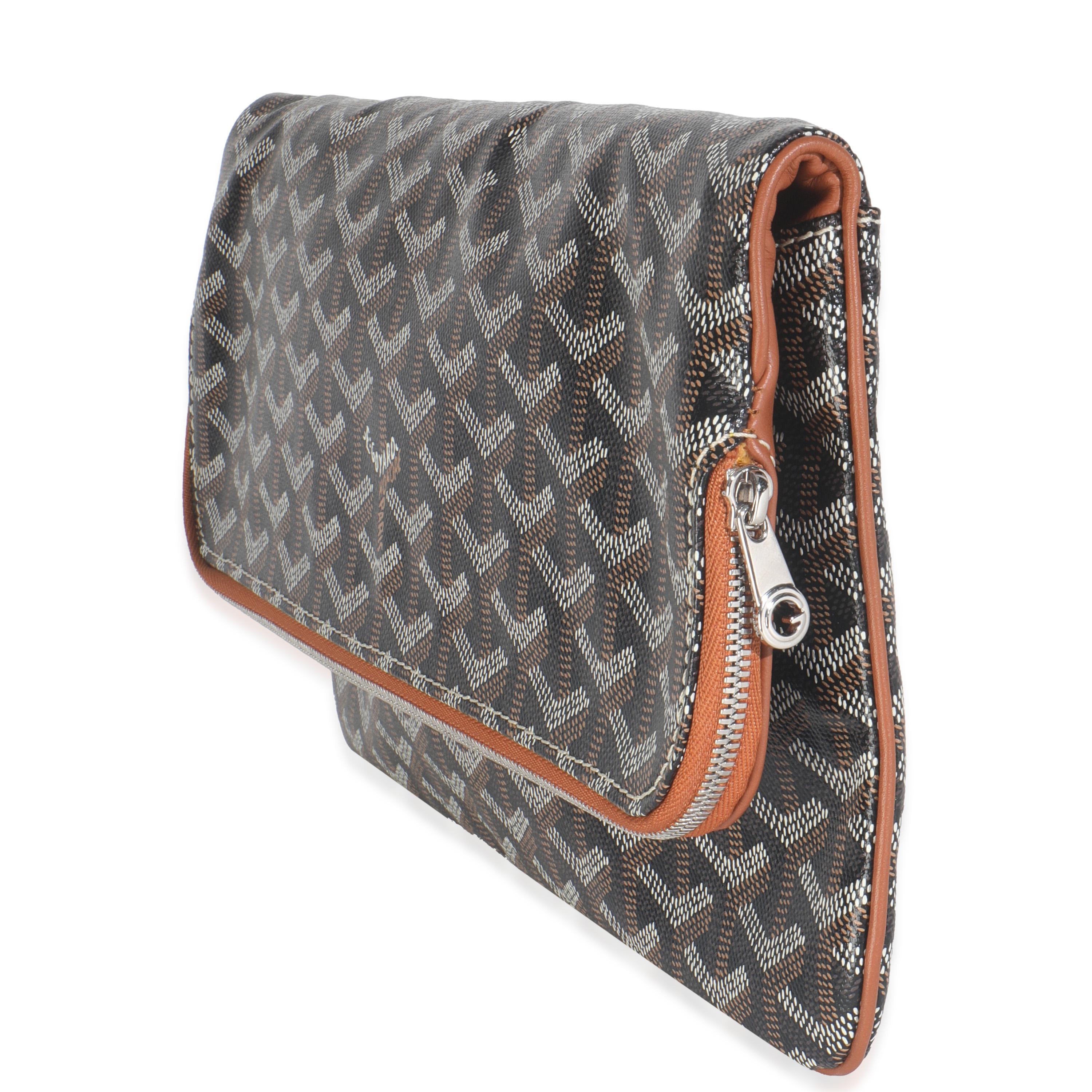 Goyard Gold Schwarz Goyardine Canvas Saint Marie Soft Clutch im Zustand „Hervorragend“ im Angebot in New York, NY
