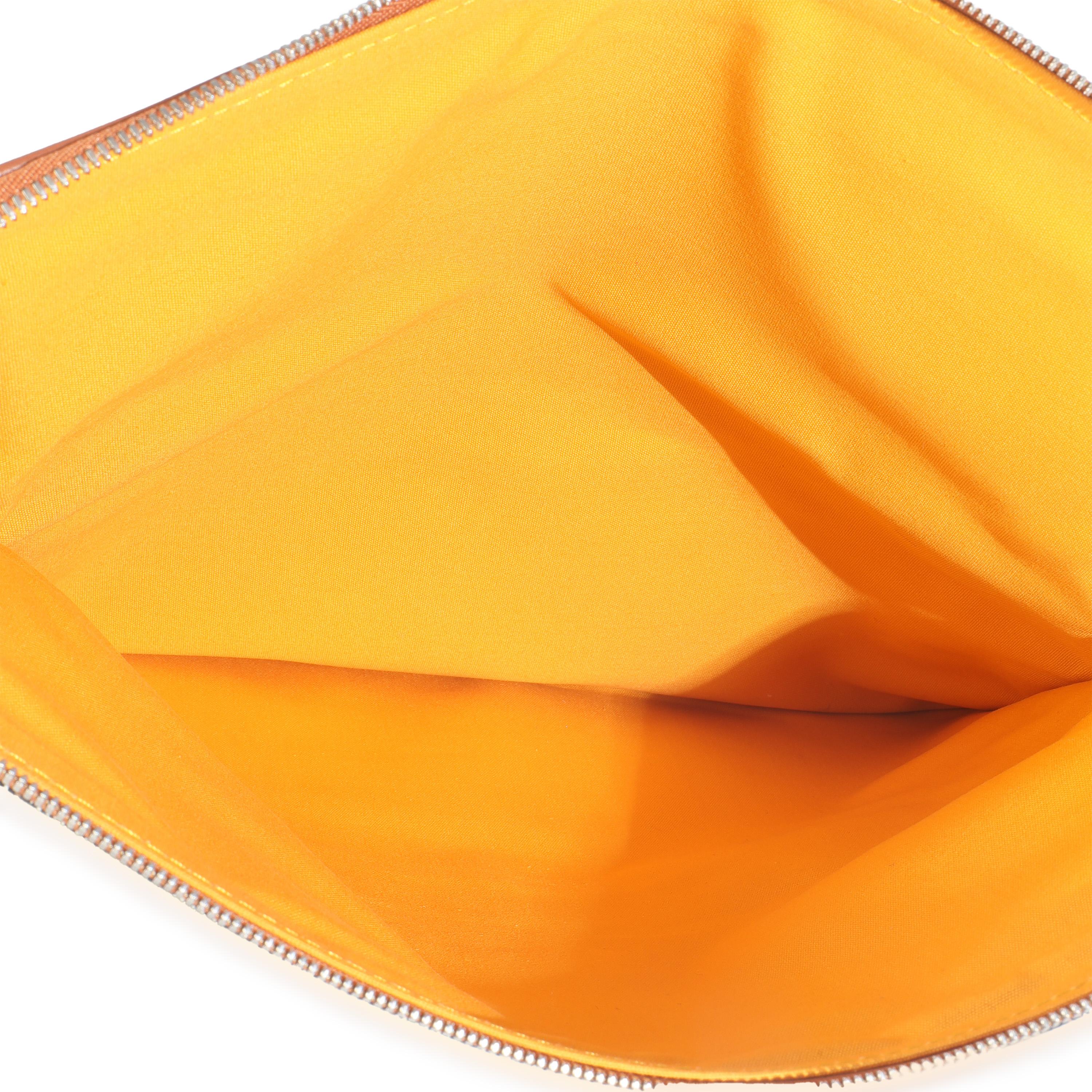 Goyard Gold Schwarz Goyardine Canvas Saint Marie Soft Clutch im Angebot 1