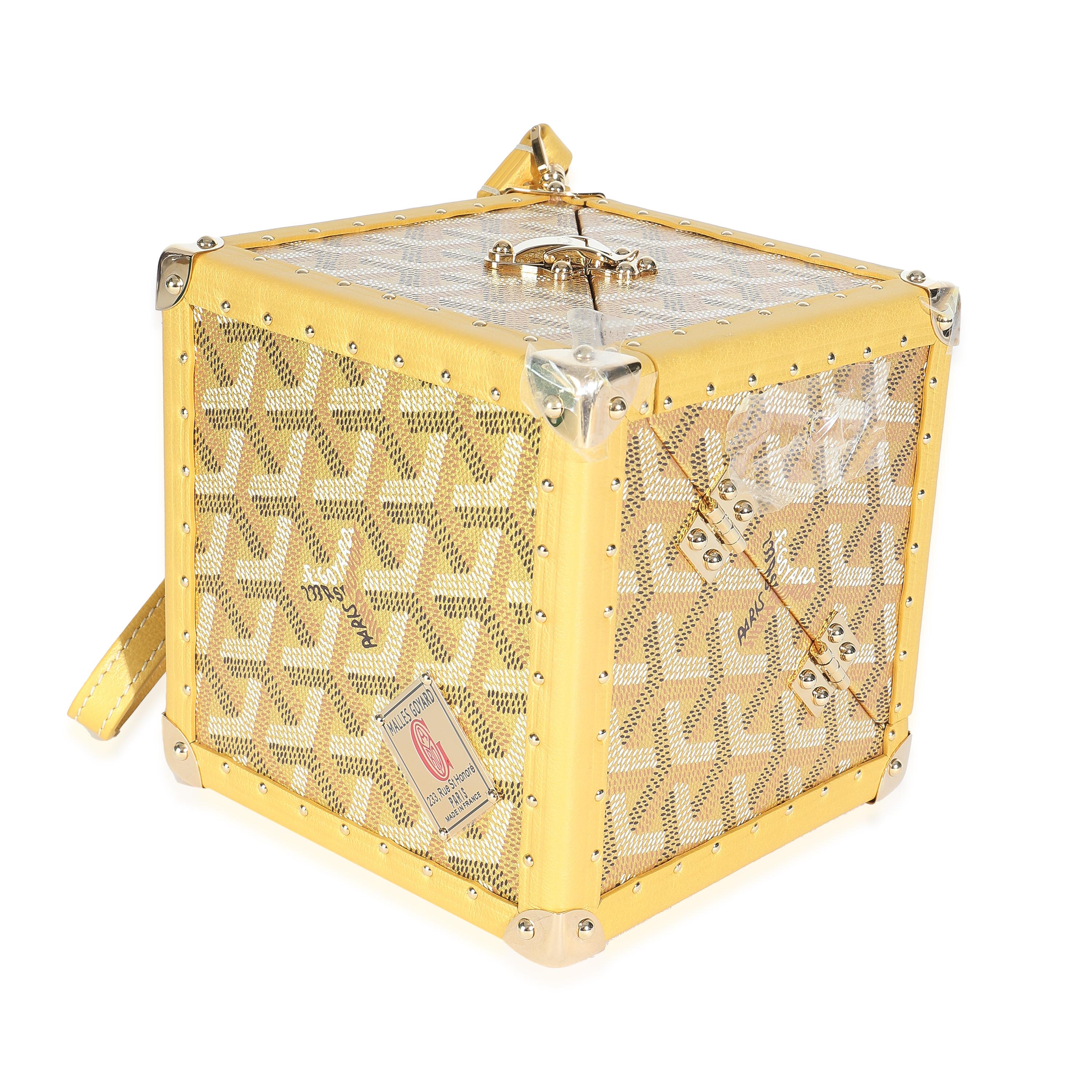 Goyard Gold Goyardine Canvas De Trunk Bag Neuf - En vente à New York, NY